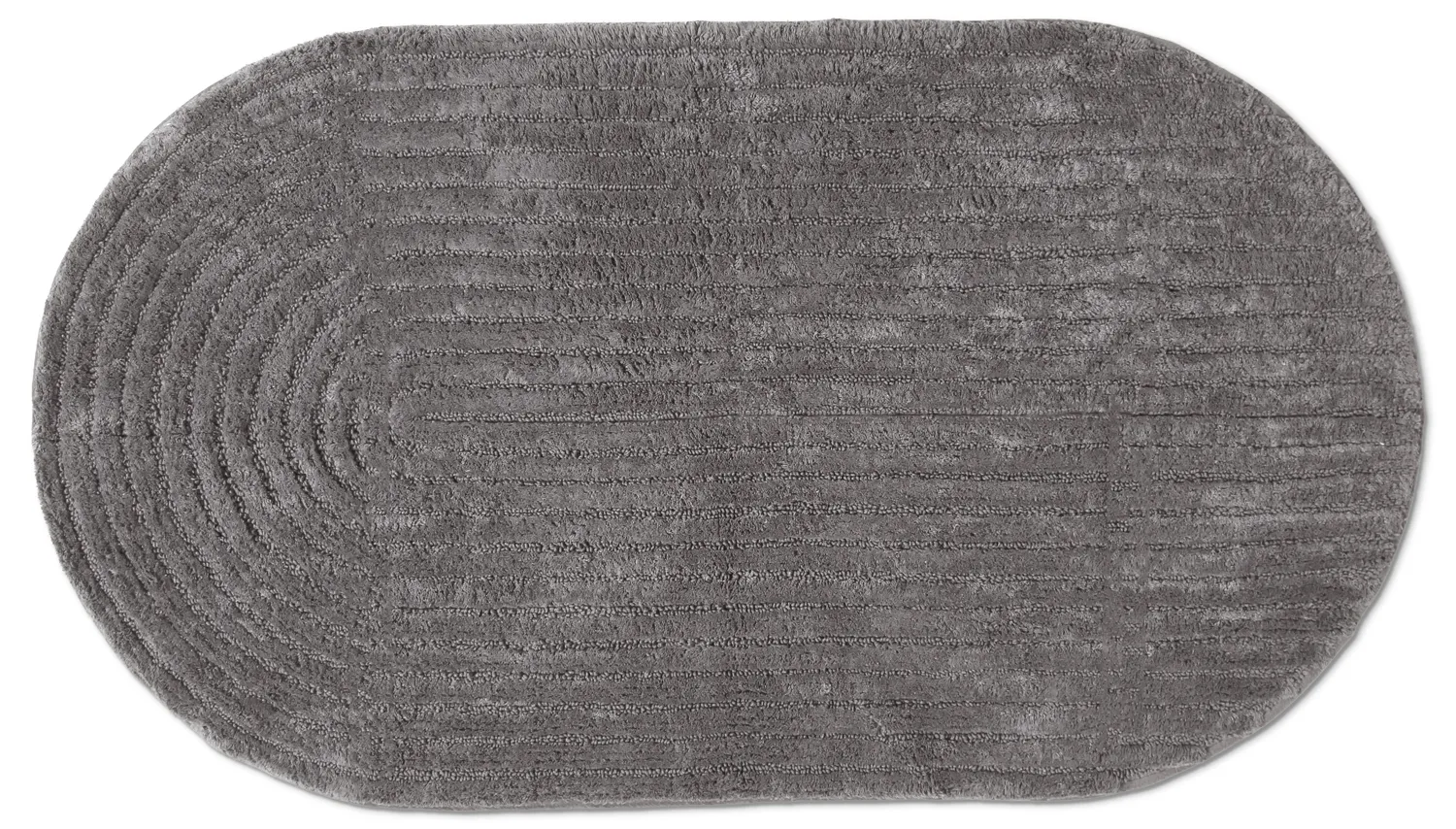 Tappeto da bagno ovale - Evena (grigio scuro)