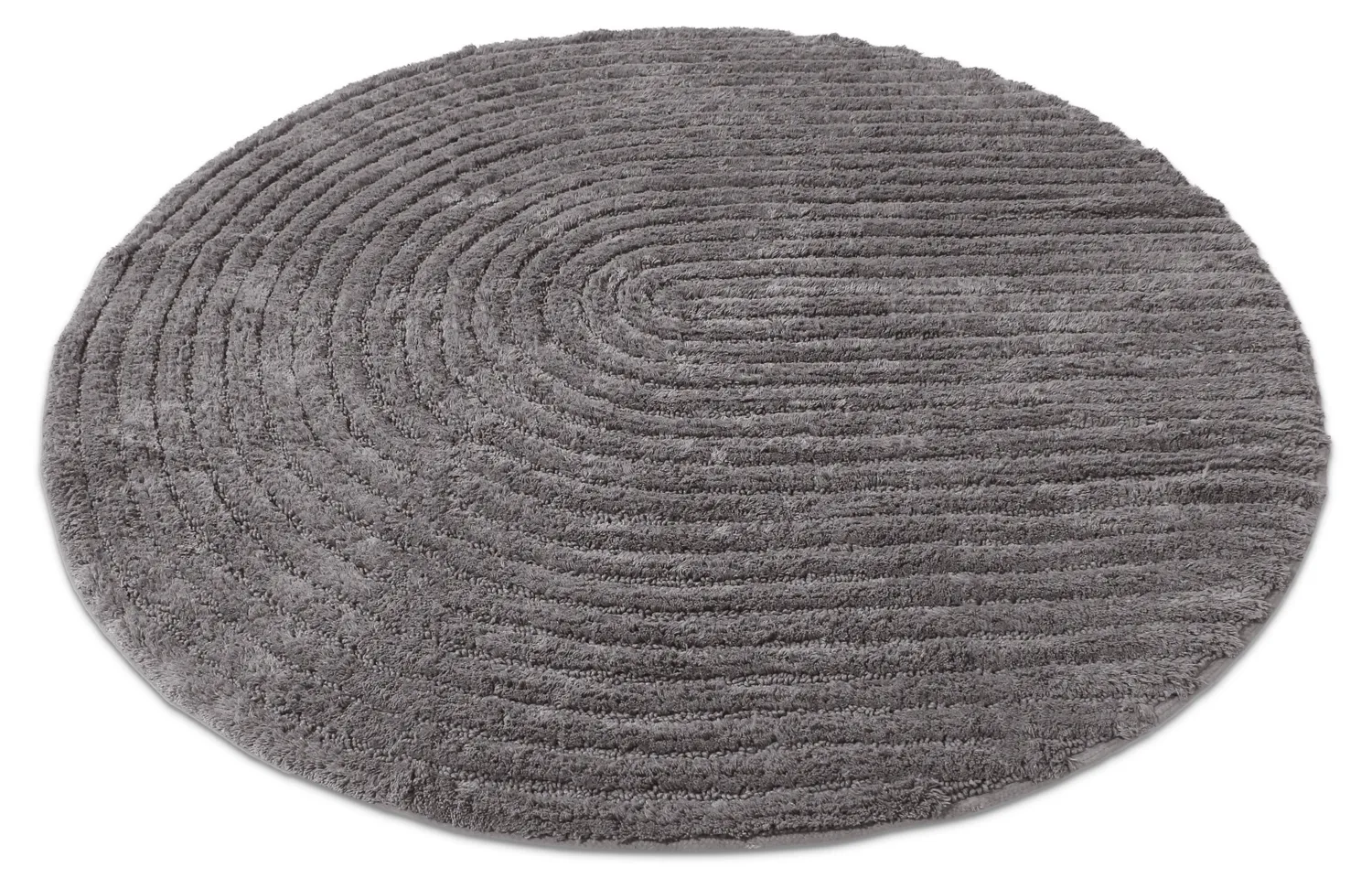 Tappeto da bagno rotondo - Evena (grigio scuro)