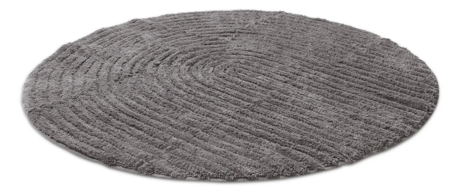 Tappeto da bagno rotondo - Evena (grigio scuro)