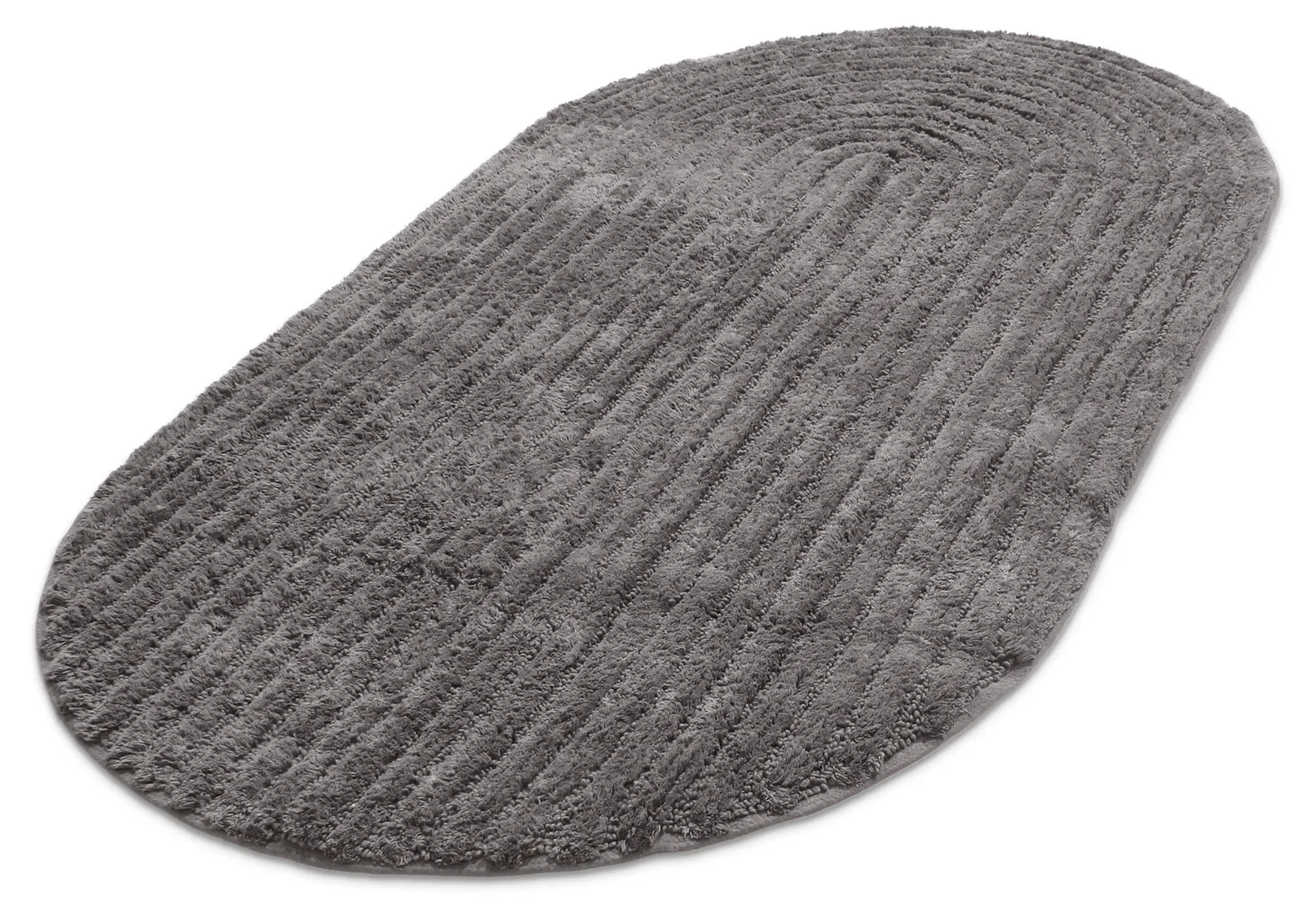 Tappeto da bagno ovale - Evena (grigio scuro)