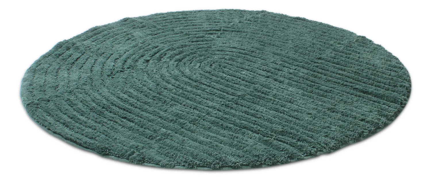 Tappeto da bagno rotondo - Evena (verde scuro)