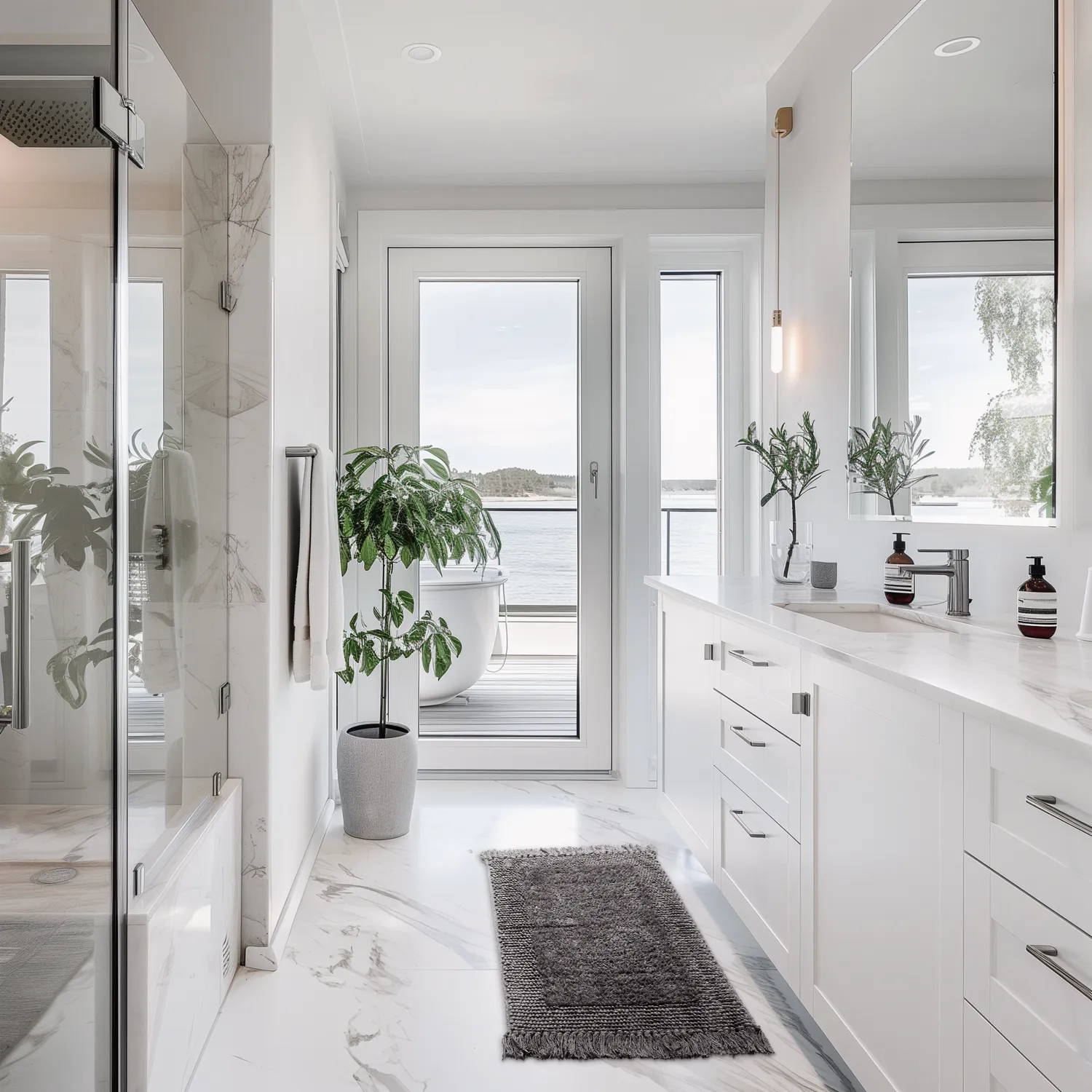 Tappeto da bagno - Flynn (grigio scuro)