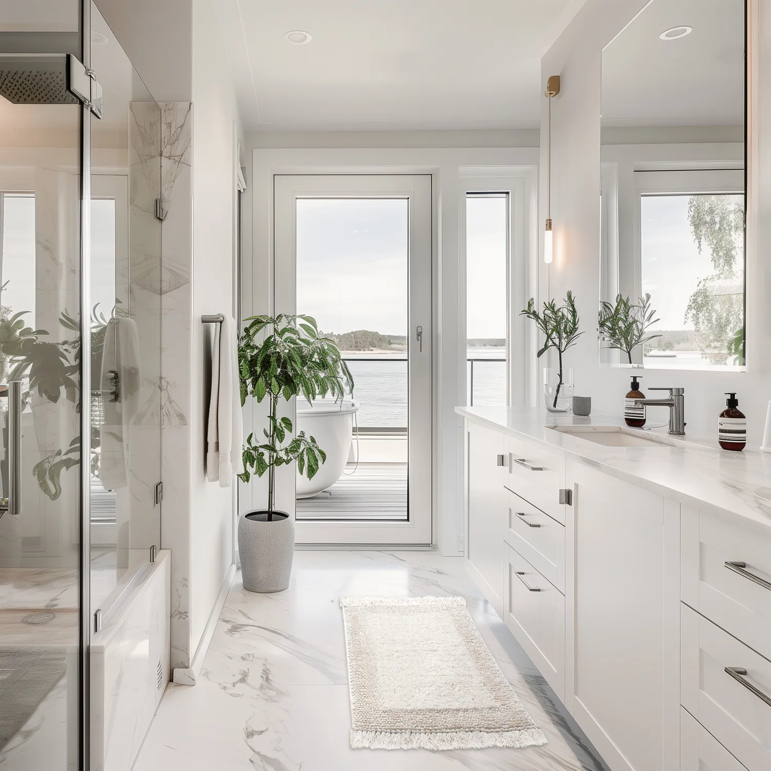 Tappeto da bagno - Flynn (bianco)