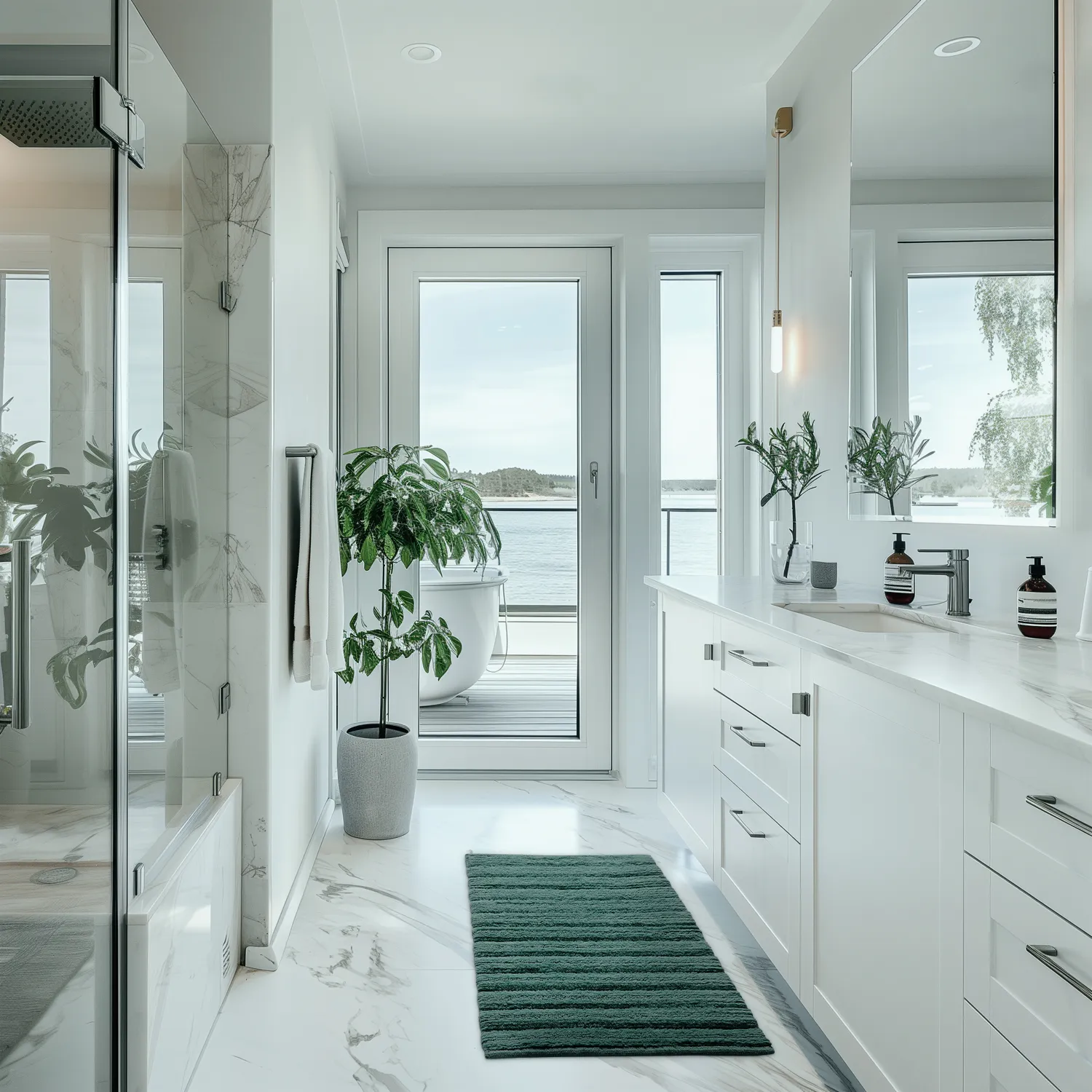 Tappeto da bagno - Franny (verde scuro)