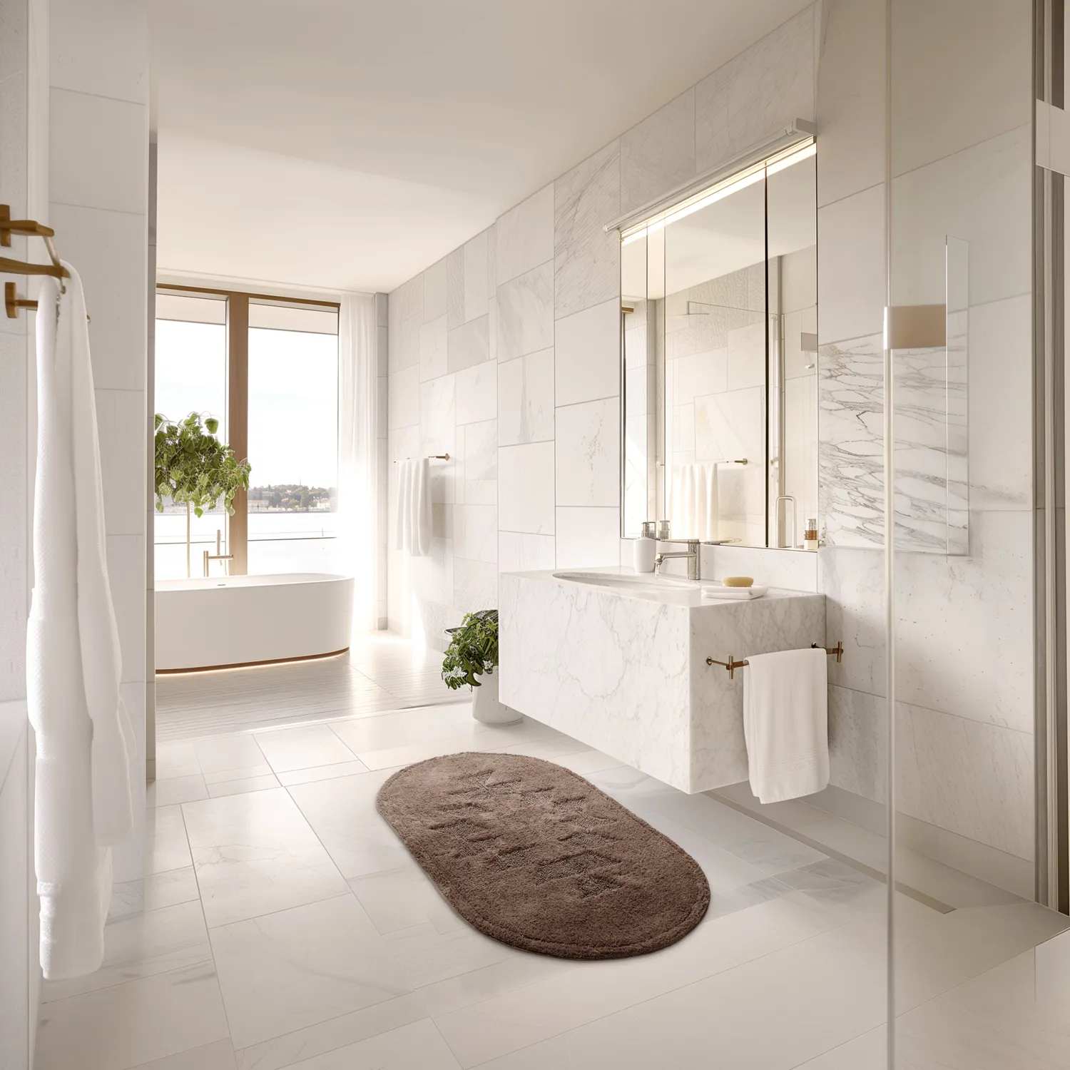Tappeto da bagno ovale - Gertie (marrone)