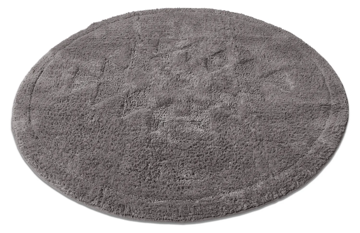 Tappeto da bagno rotondo - Gertie (grigio scuro)