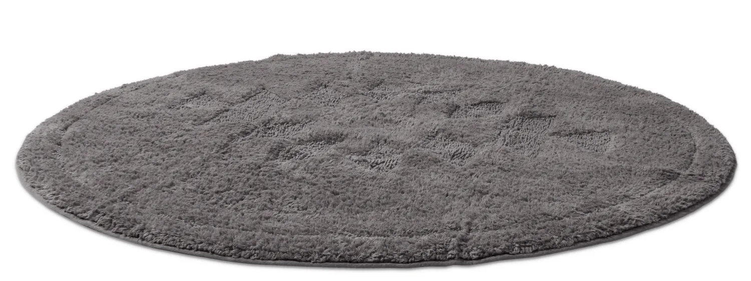 Tappeto da bagno rotondo - Gertie (grigio scuro)