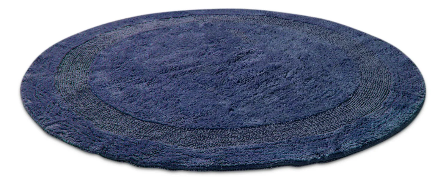 Tappeto da bagno rotondo - Nila (blu)