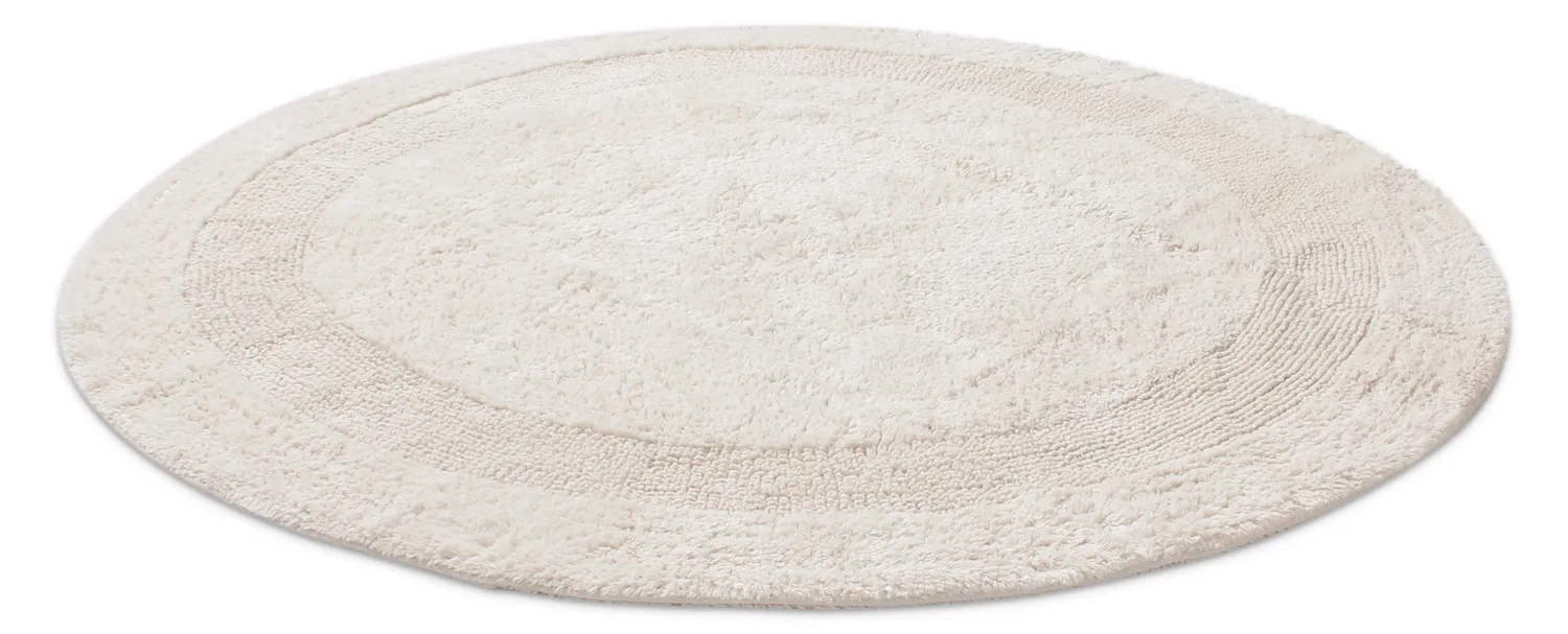 Tappeto da bagno rotondo - Nila (bianco)