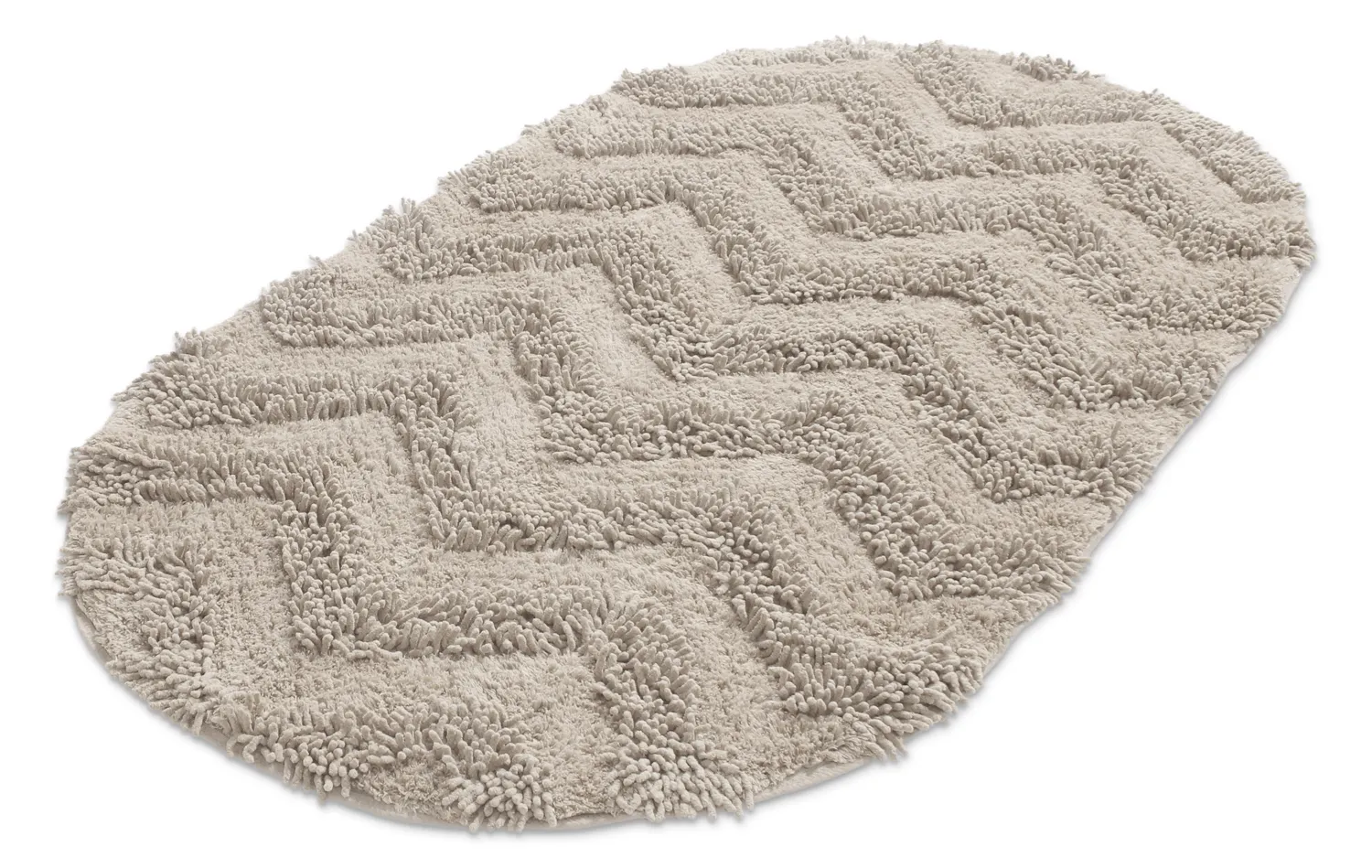 Tappeto da bagno ovale - Tressa (beige)