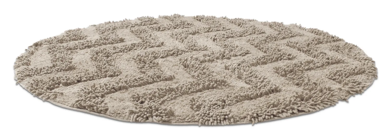 Tappeto da bagno rotondo - Tressa (beige)