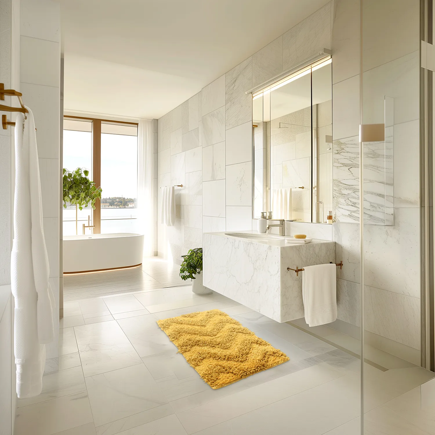 Tappeto da bagno - Tressa (giallo)
