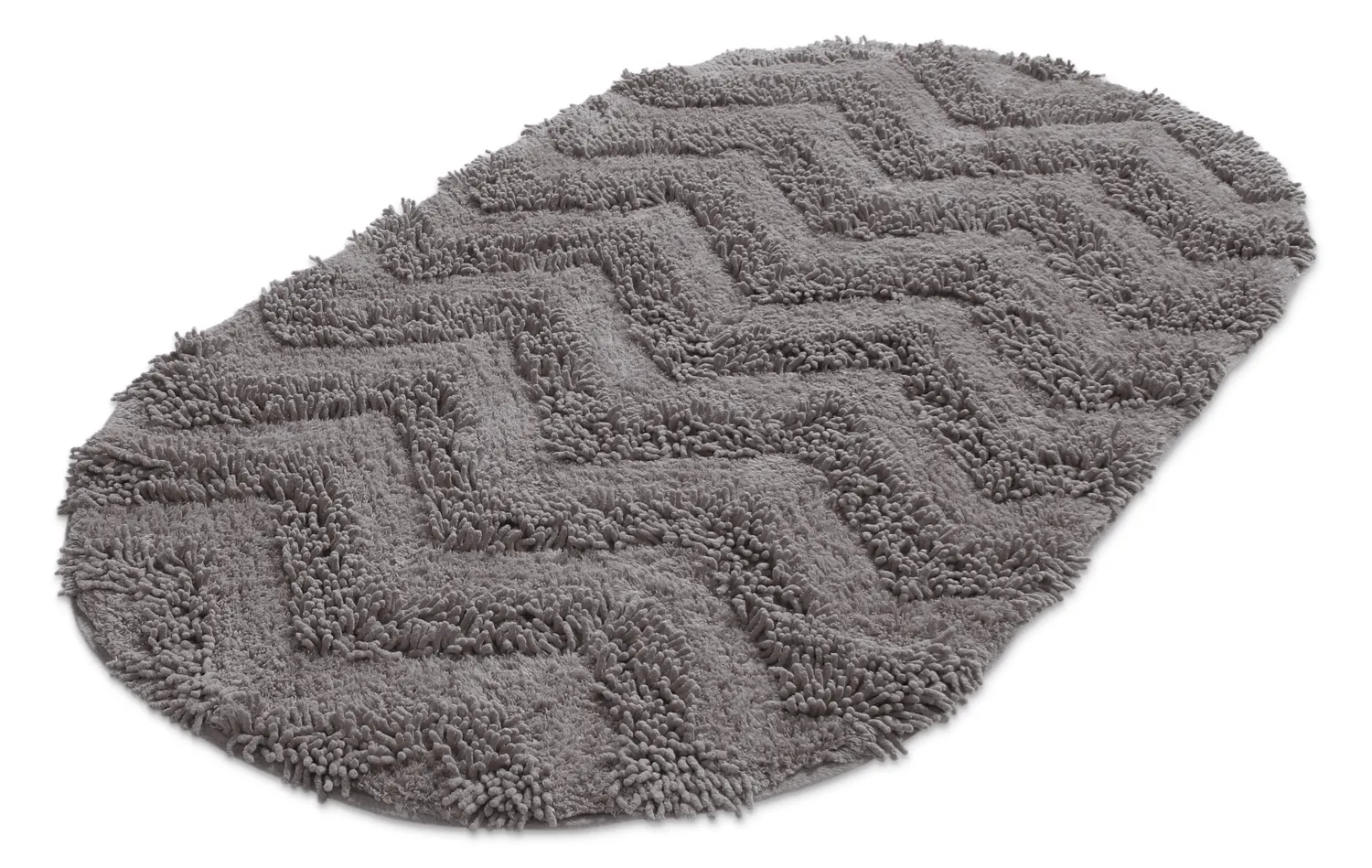 Tappeto da bagno ovale - Tressa (grigio scuro)