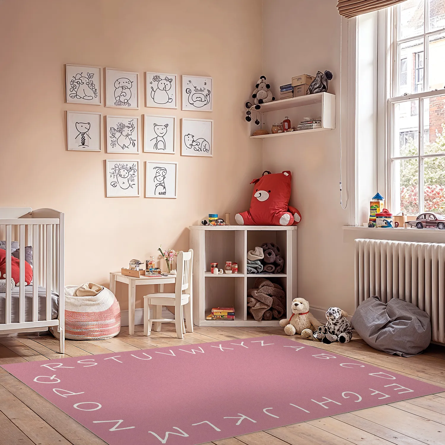 Tappeti per bambini - Alphabetic Border (rosa)