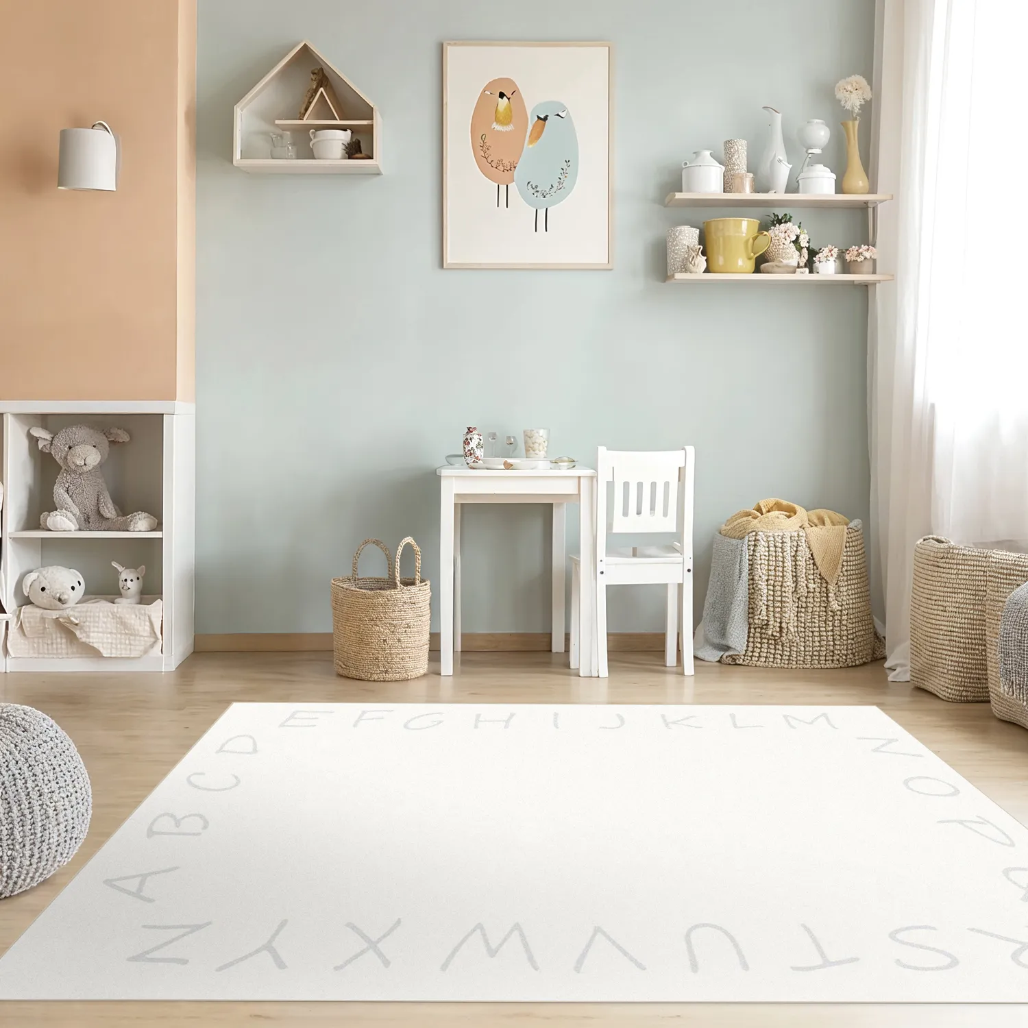 Tappeti per bambini - Alphabetic Border (bianco)