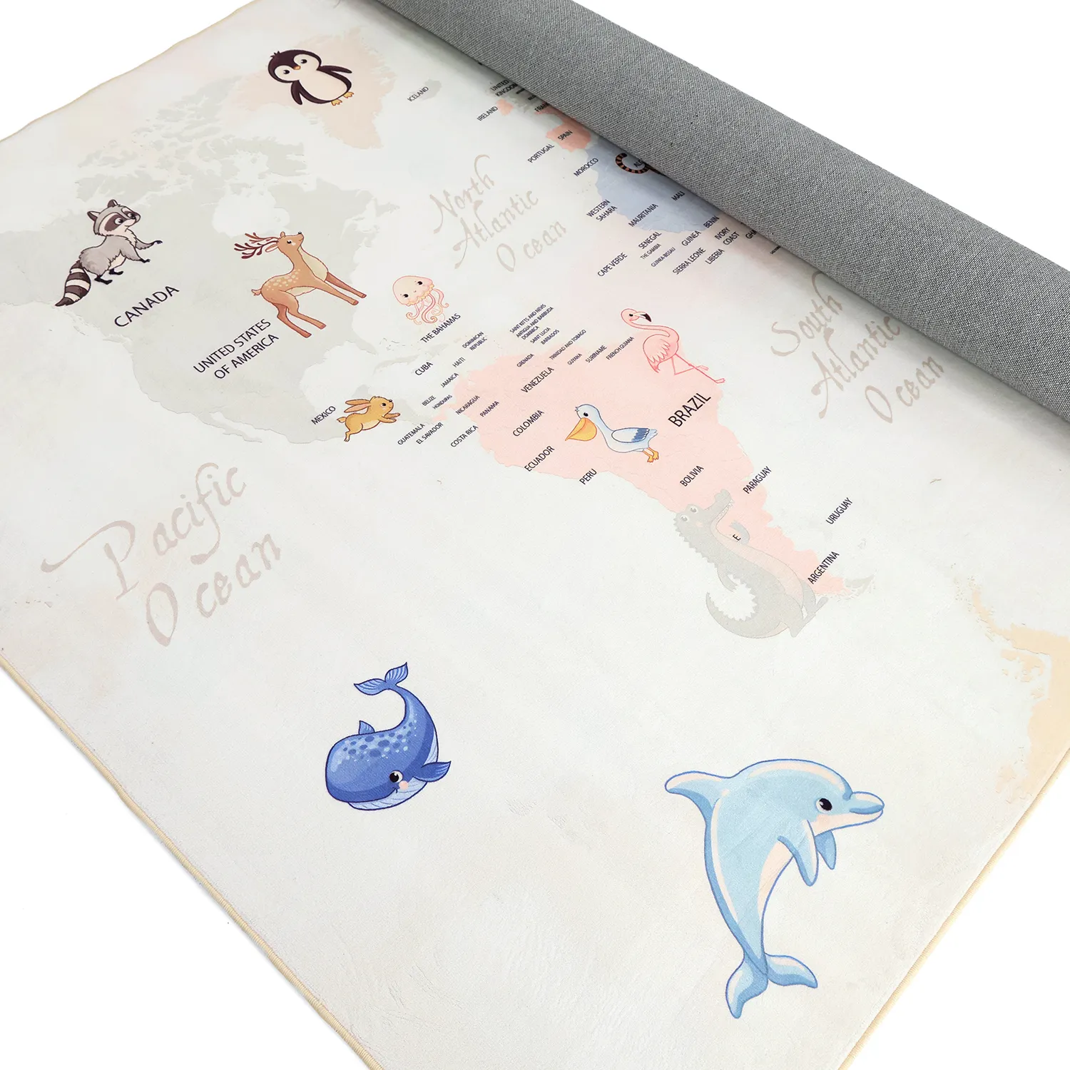 Tappeti per bambini - Animal Map (beige)
