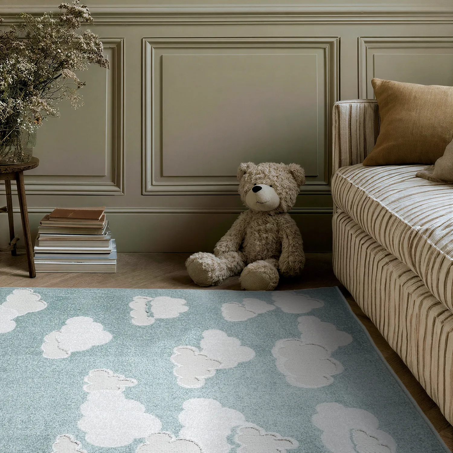 Tappeto per Bambini - Cloudy Sky (blu)