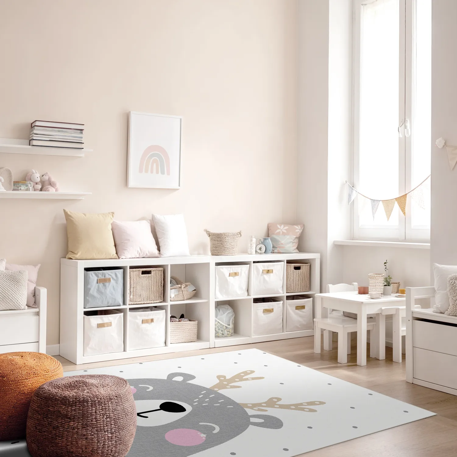 Tappeti per bambini - Happy Bear (bianca)