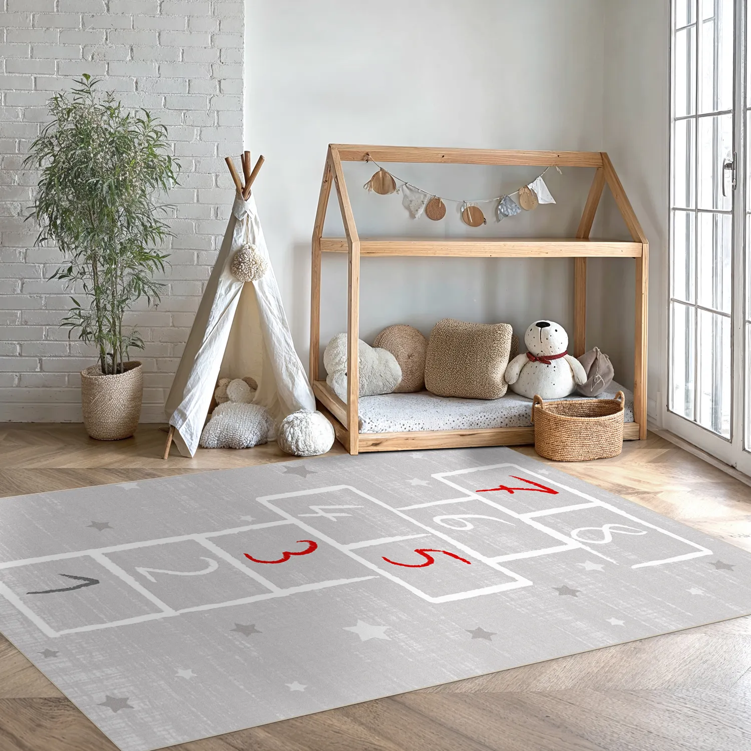 Tappeti per bambini - Hopscotch (grigio)