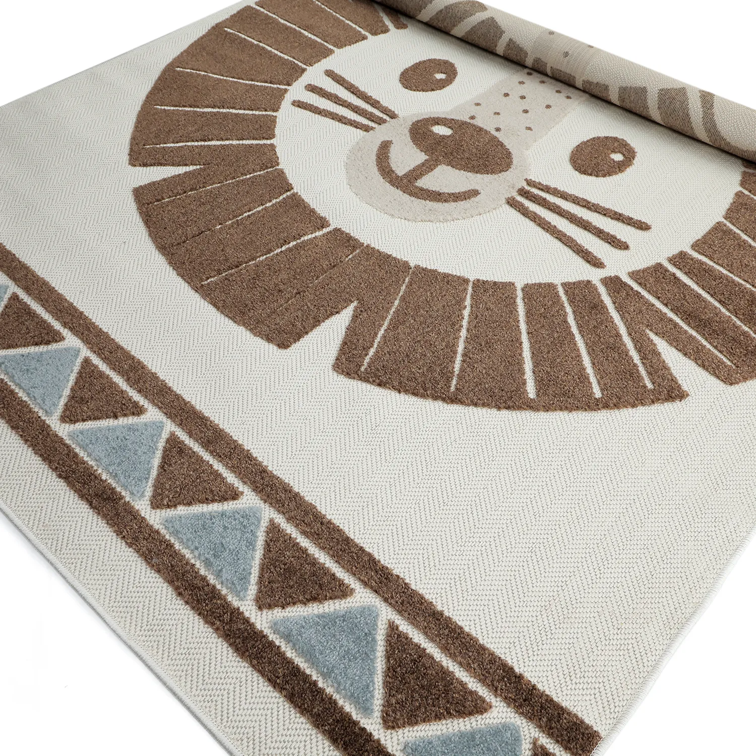 Tappeto per Bambini - Kind Lion (crema/blu)