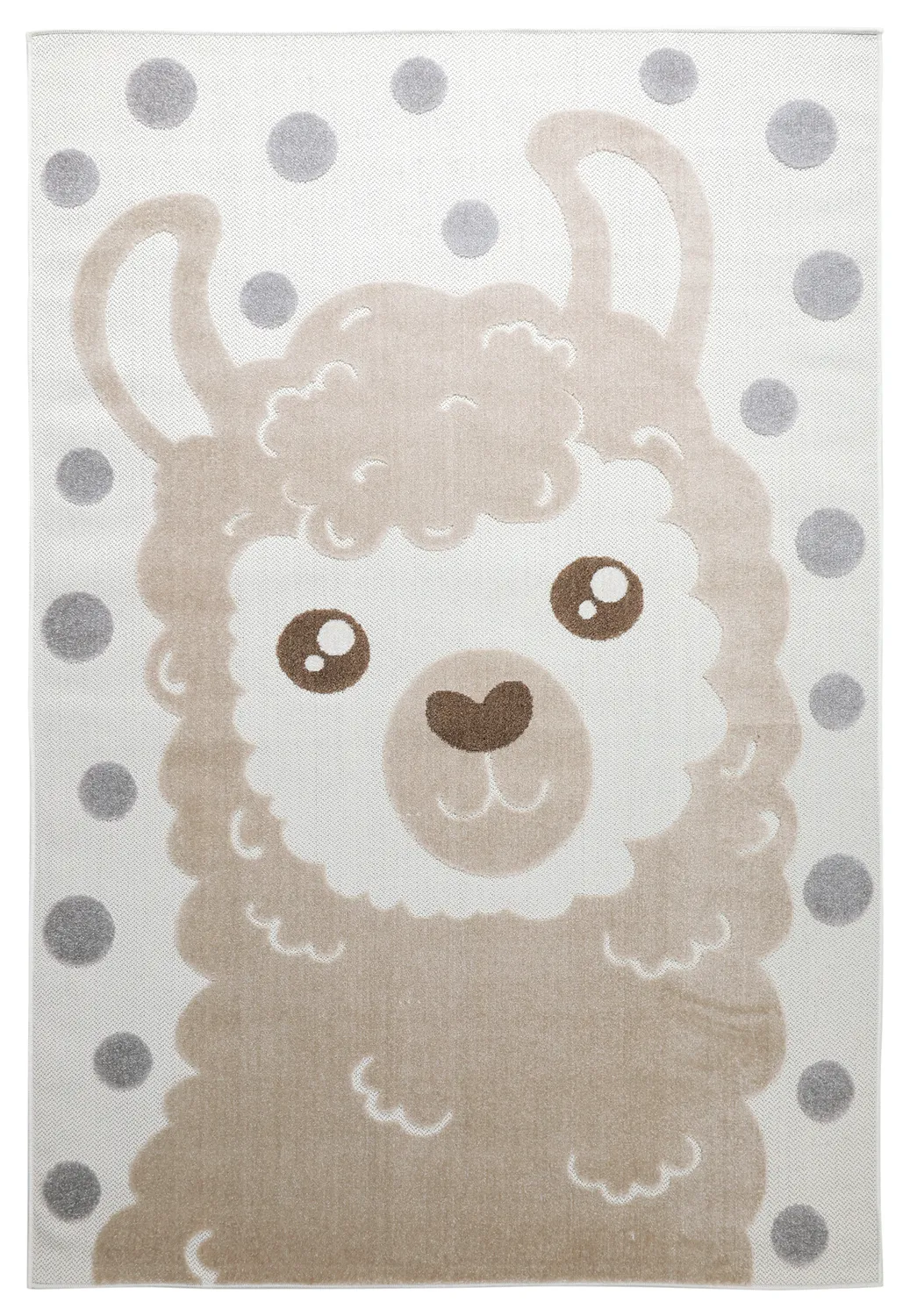Tappeto per Bambini - Kind Llama (crema/marrone)