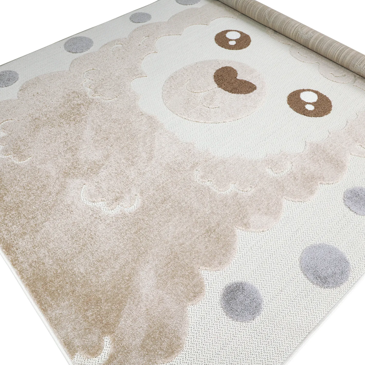 Tappeto per Bambini - Kind Llama (crema/marrone)