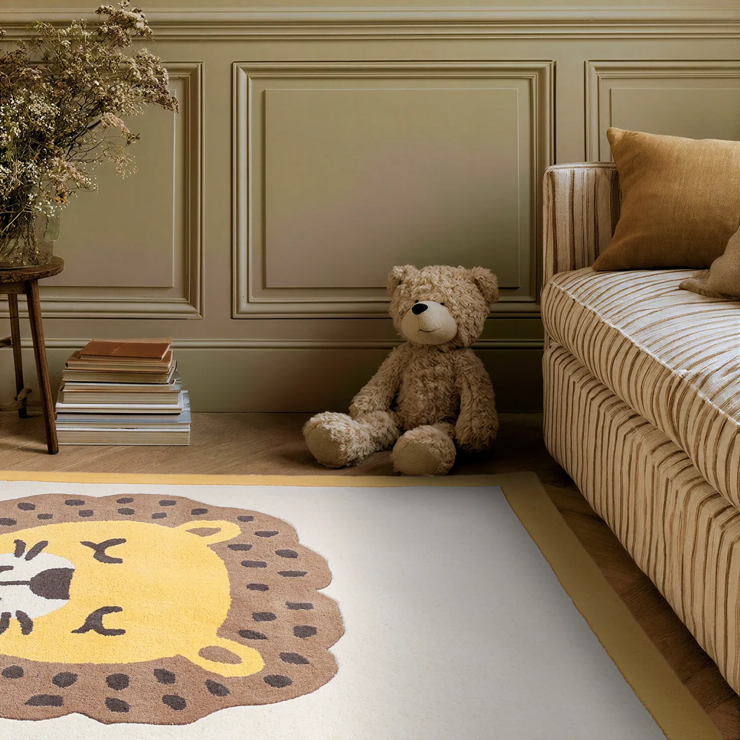 Tappeto per Bambini - Lion Hand Tufted Wool Premium (beige/multicolore)