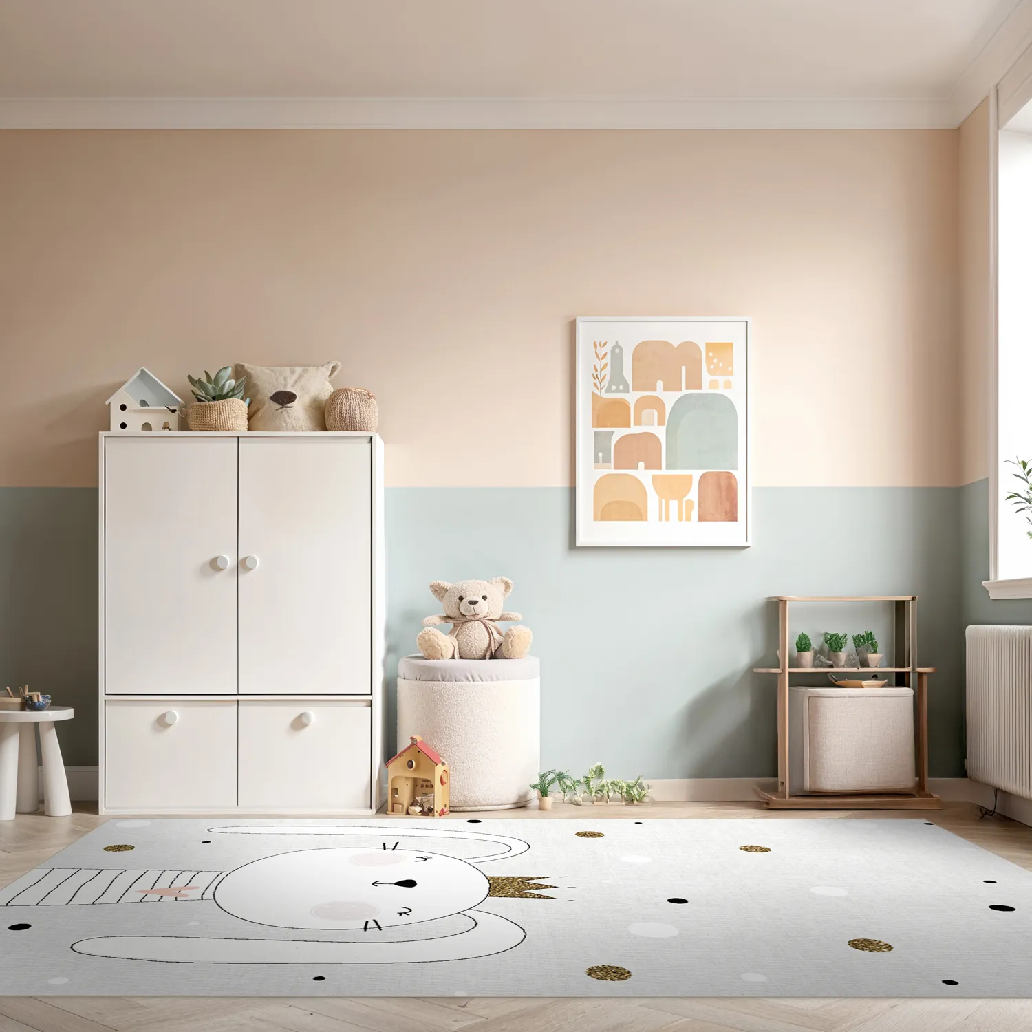 Tappeti per bambini - Rabbit Crown (grigio)