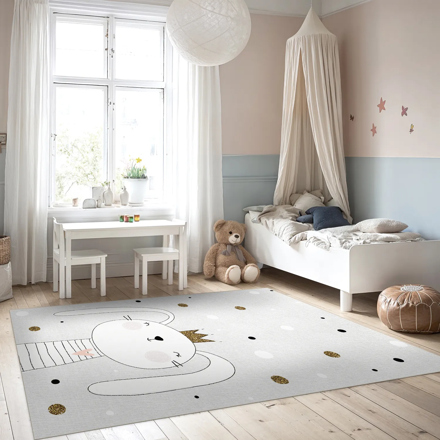 Tappeti per bambini - Rabbit Crown (grigio)