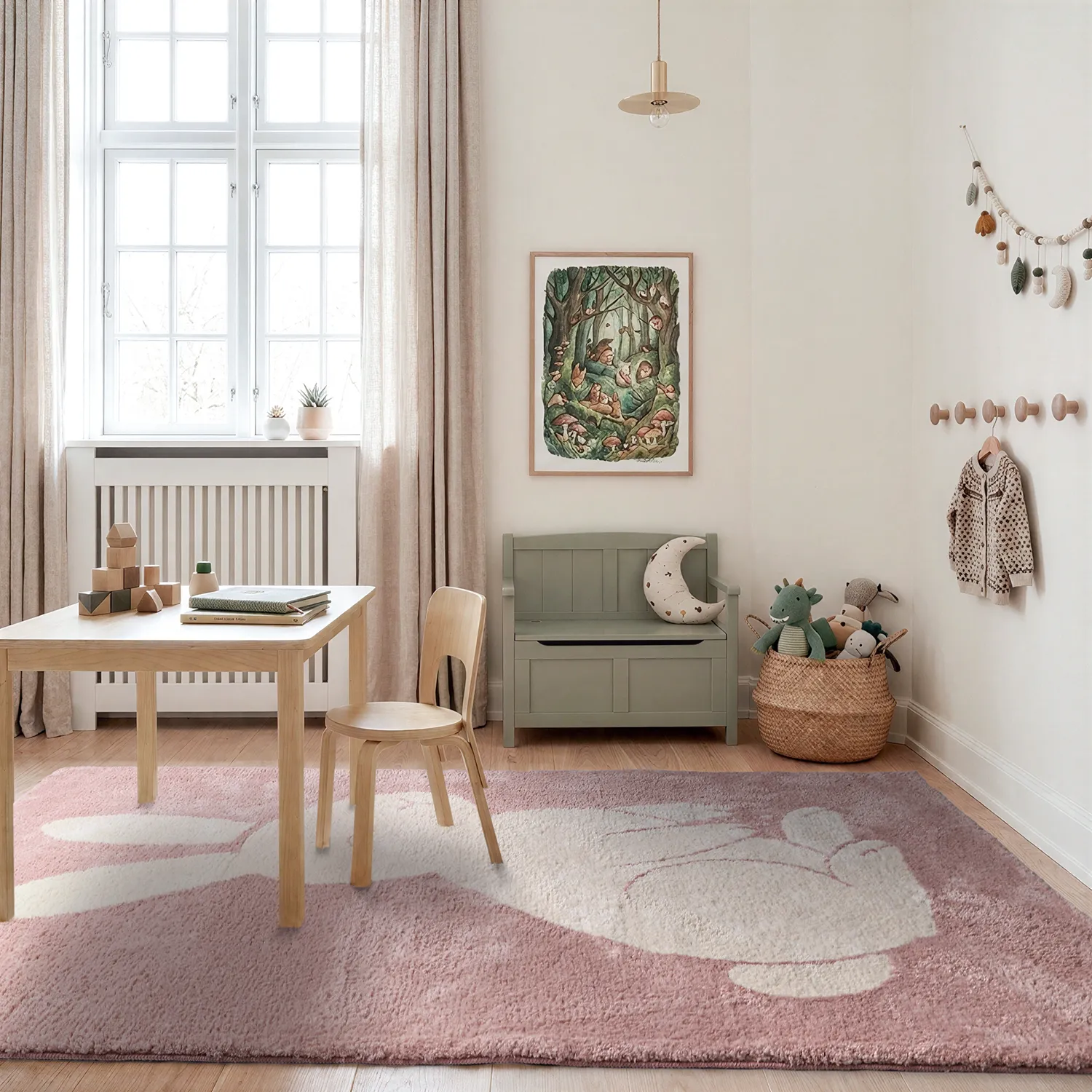 Tappeto per Bambini - Soft Bunny (rosa/crema)