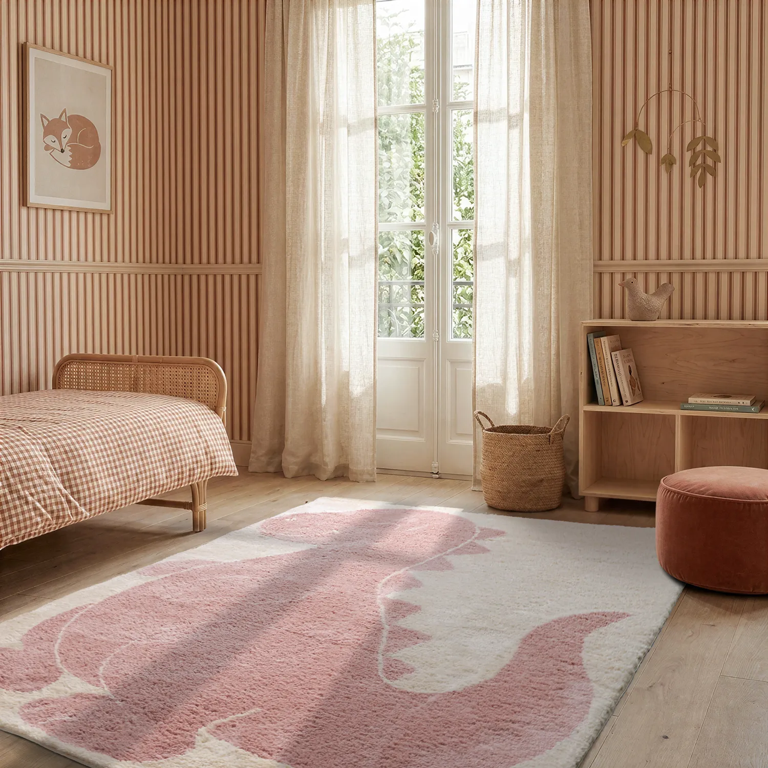 Tappeto per Bambini - Soft Dino (crema/rosa)