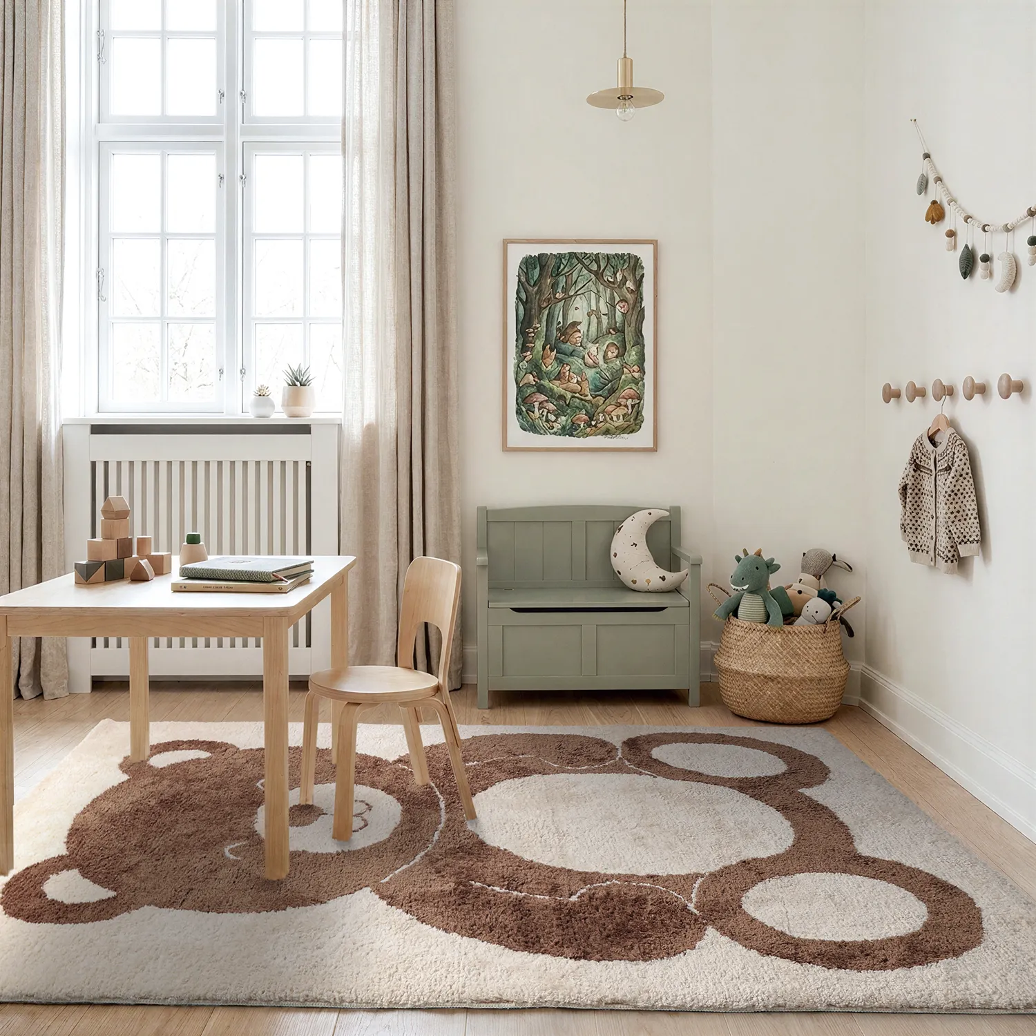 Tappeto per Bambini - Soft Teddybear (crema/marrone)