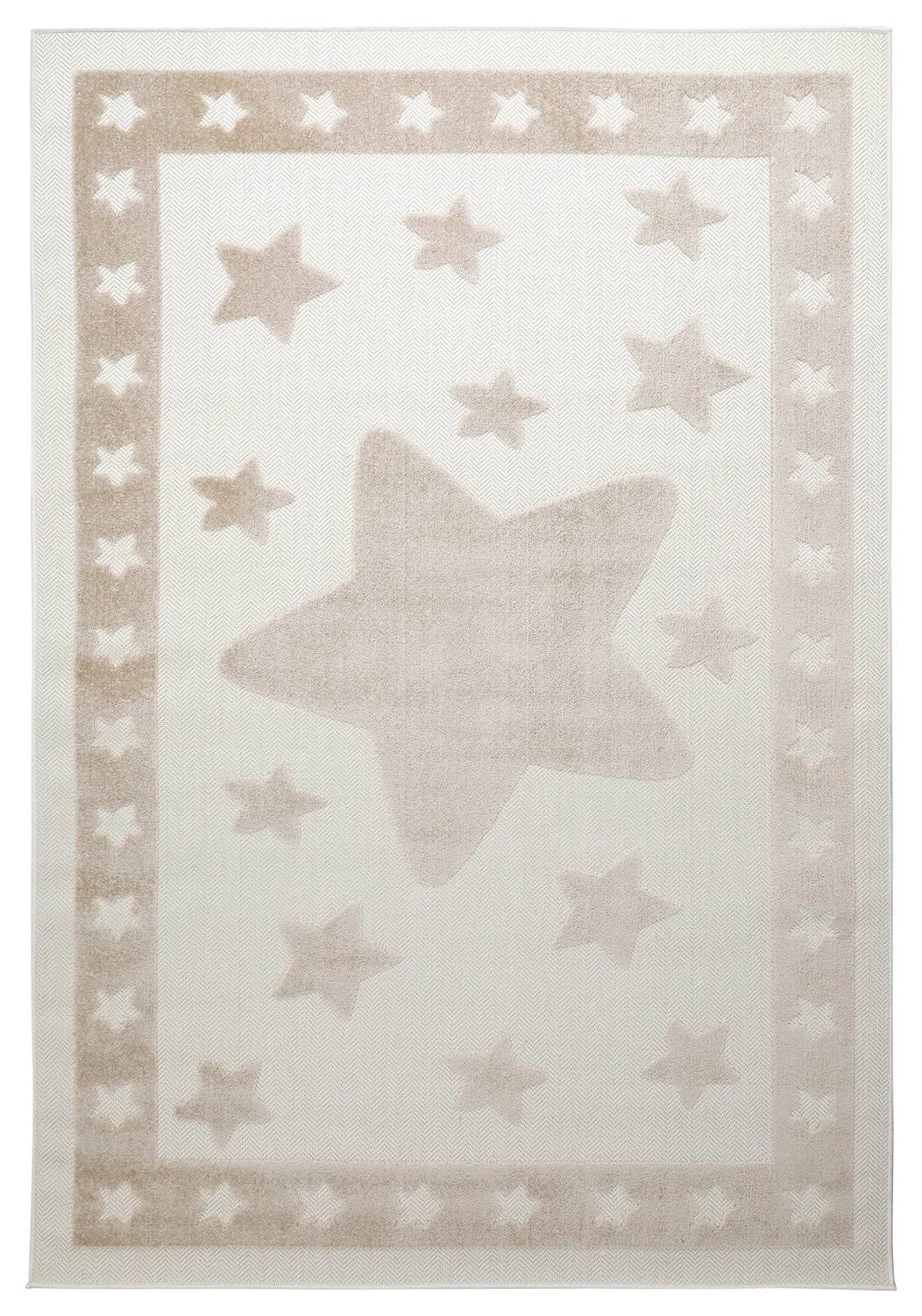 Tappeto per Bambini - Star Frame (crema/marrone)