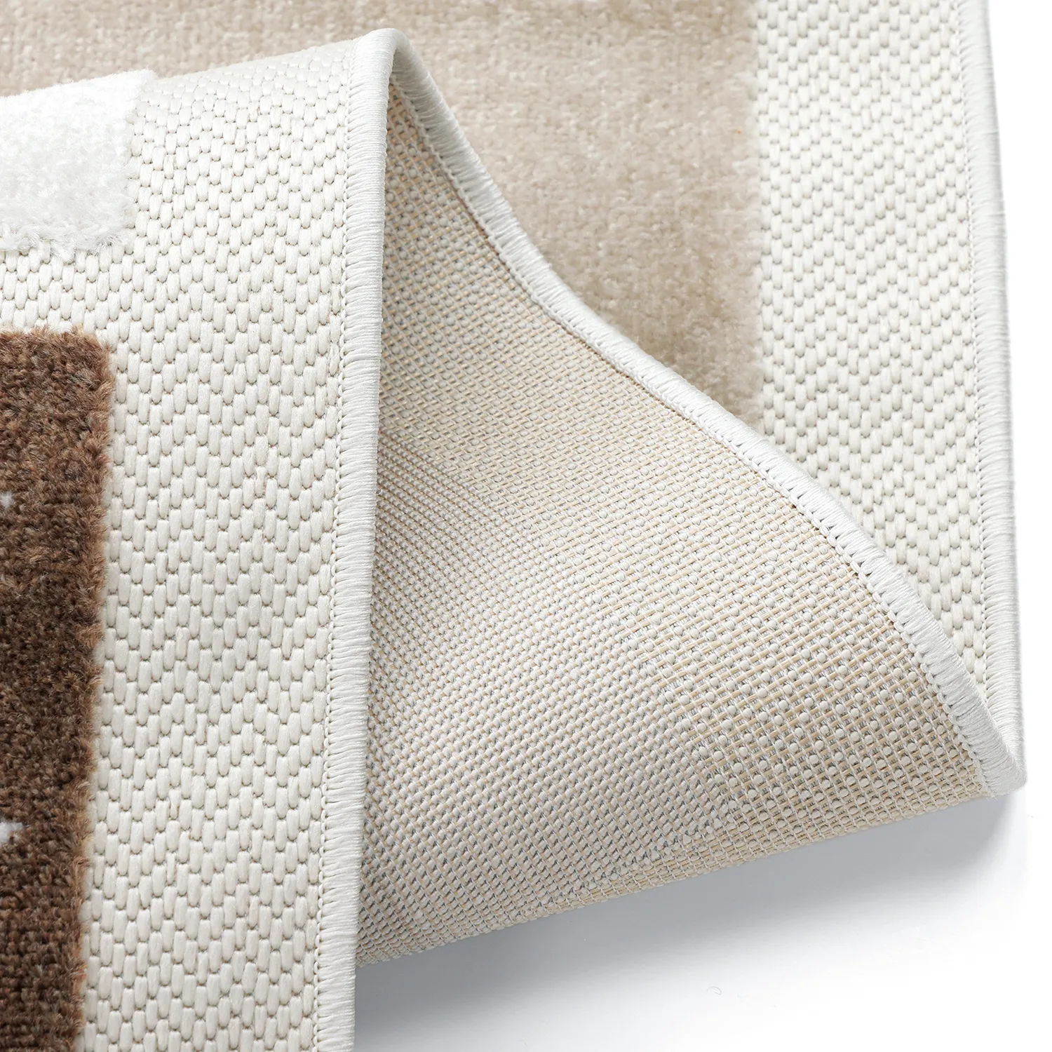 Tappeto per Bambini - Star Grid (crema/marrone)