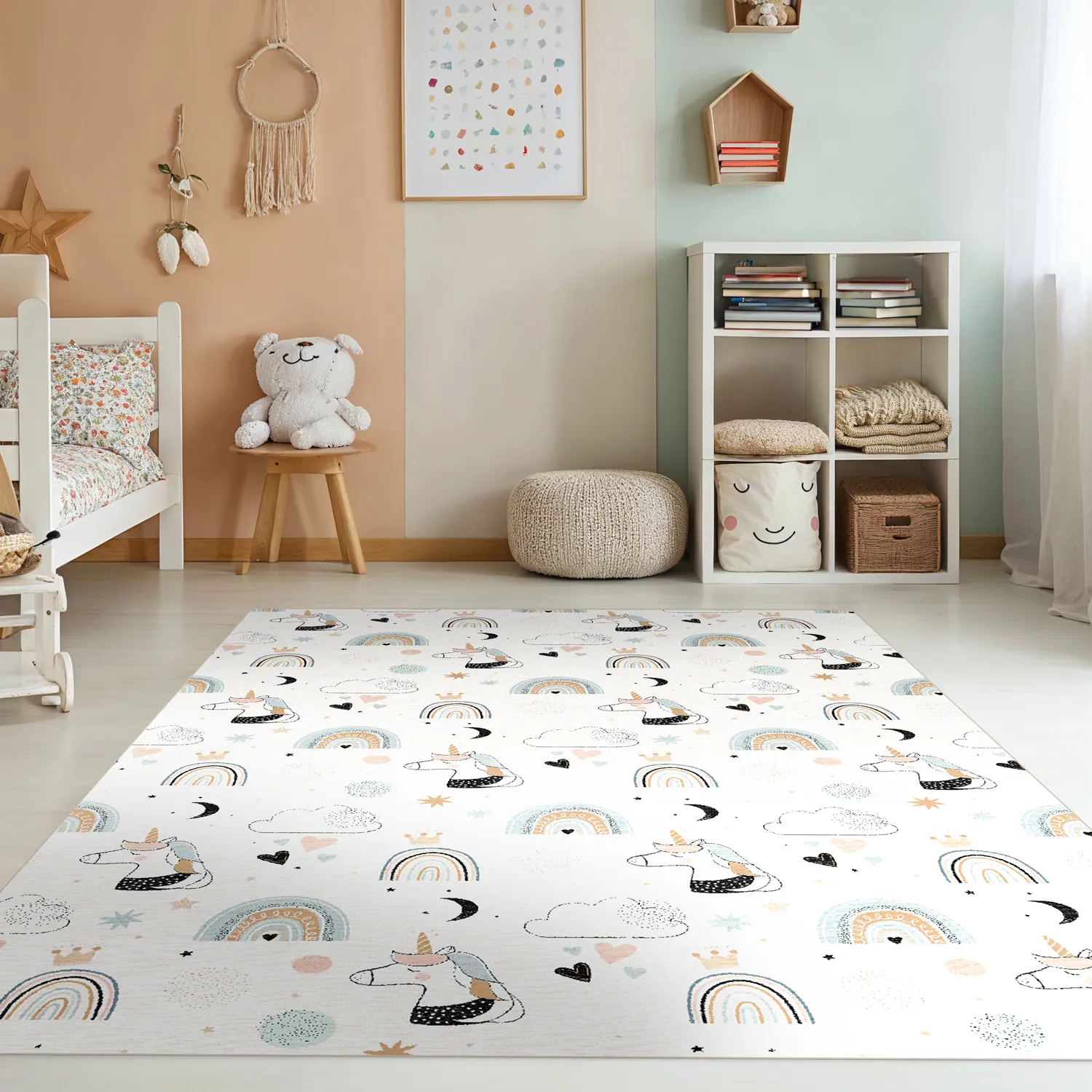 Tappeti per bambini - Unicorn Rainbow (rosa)