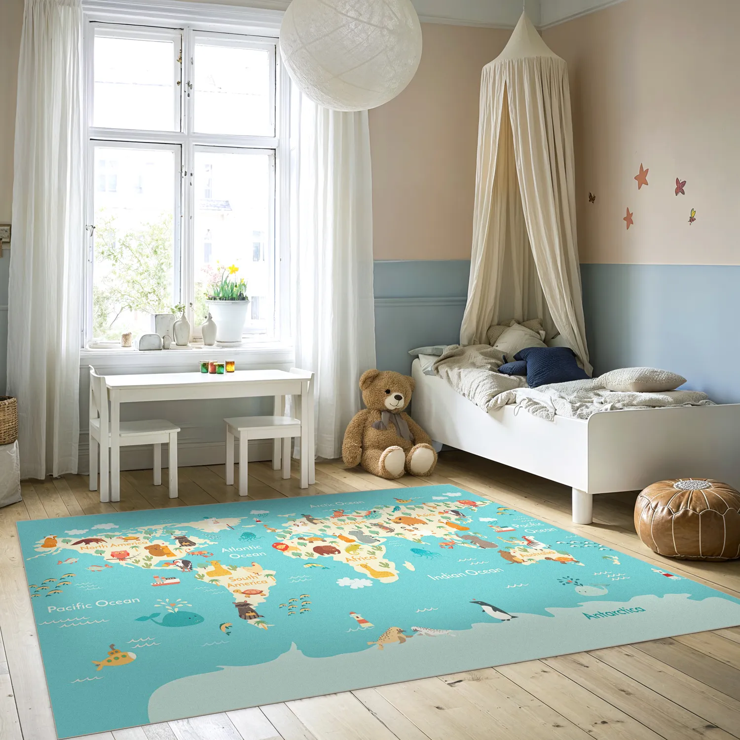 Tappeti per bambini - World Map (blu/multi)