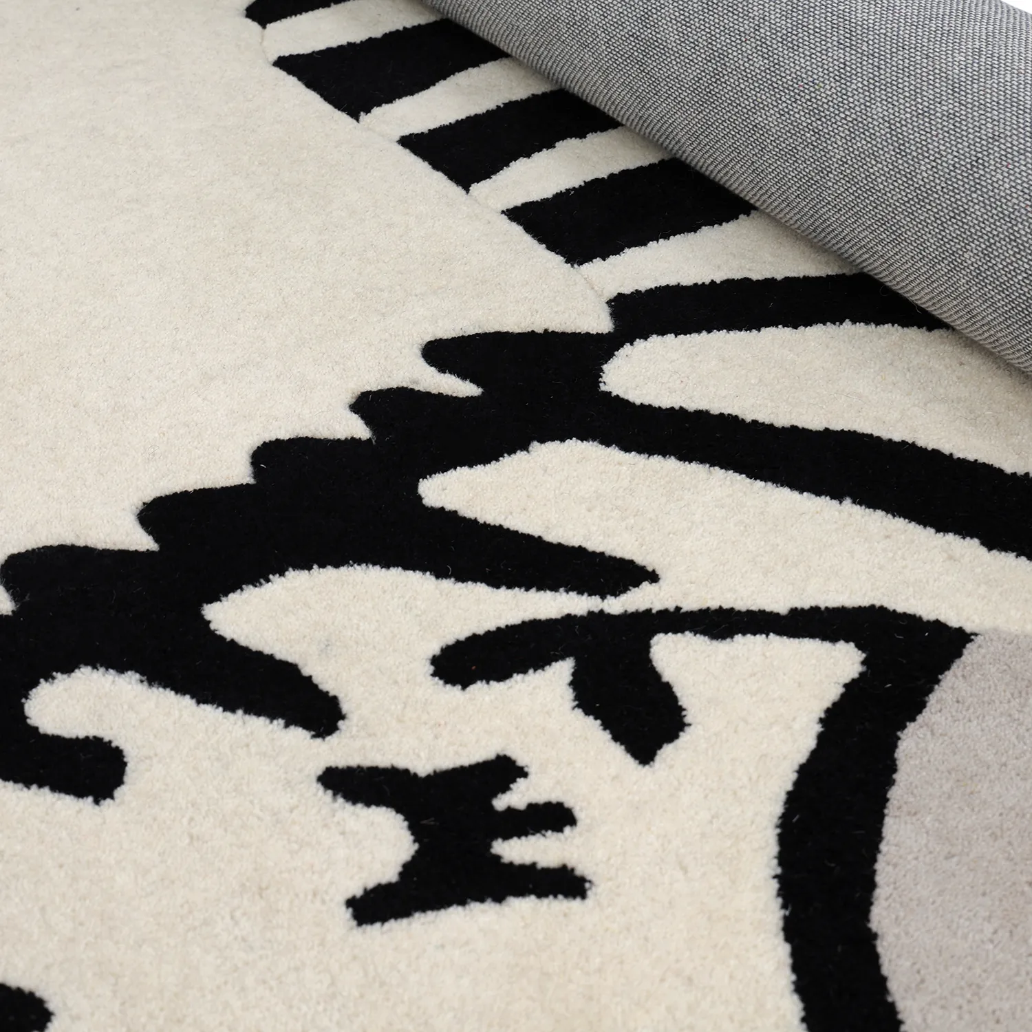 Tappeto per Bambini - Zebra Hand Tufted Wool Premium (beige/nero)
