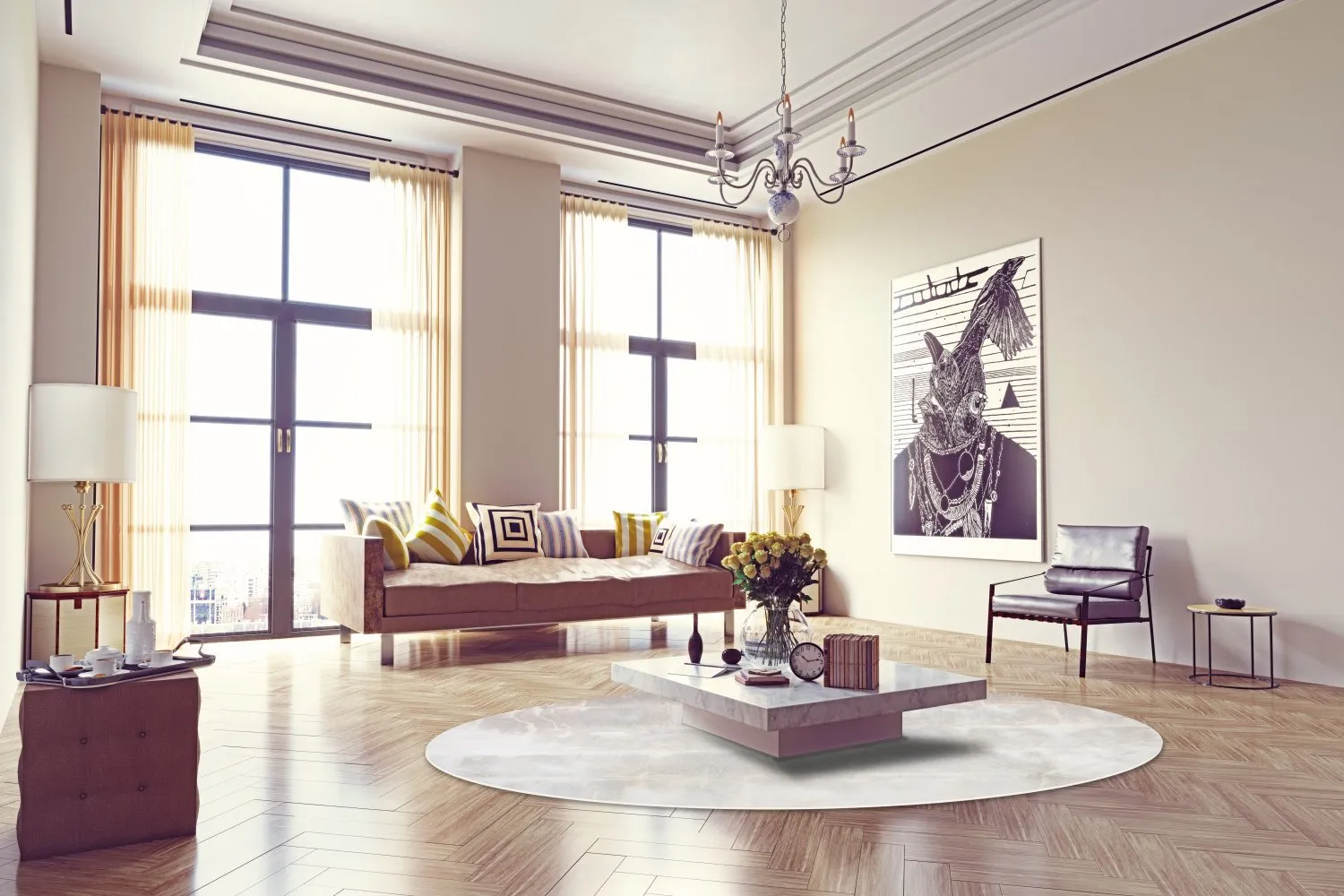 Tappeto rotondo - Rouen (beige)