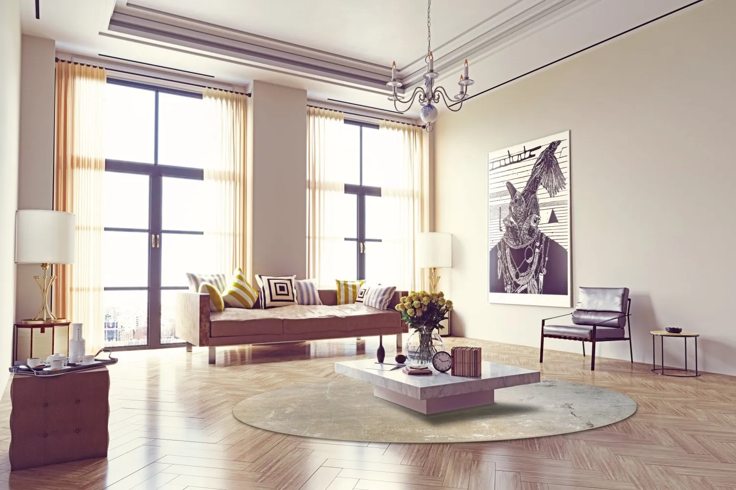 Tappeto rotondo - Toledo (beige)
