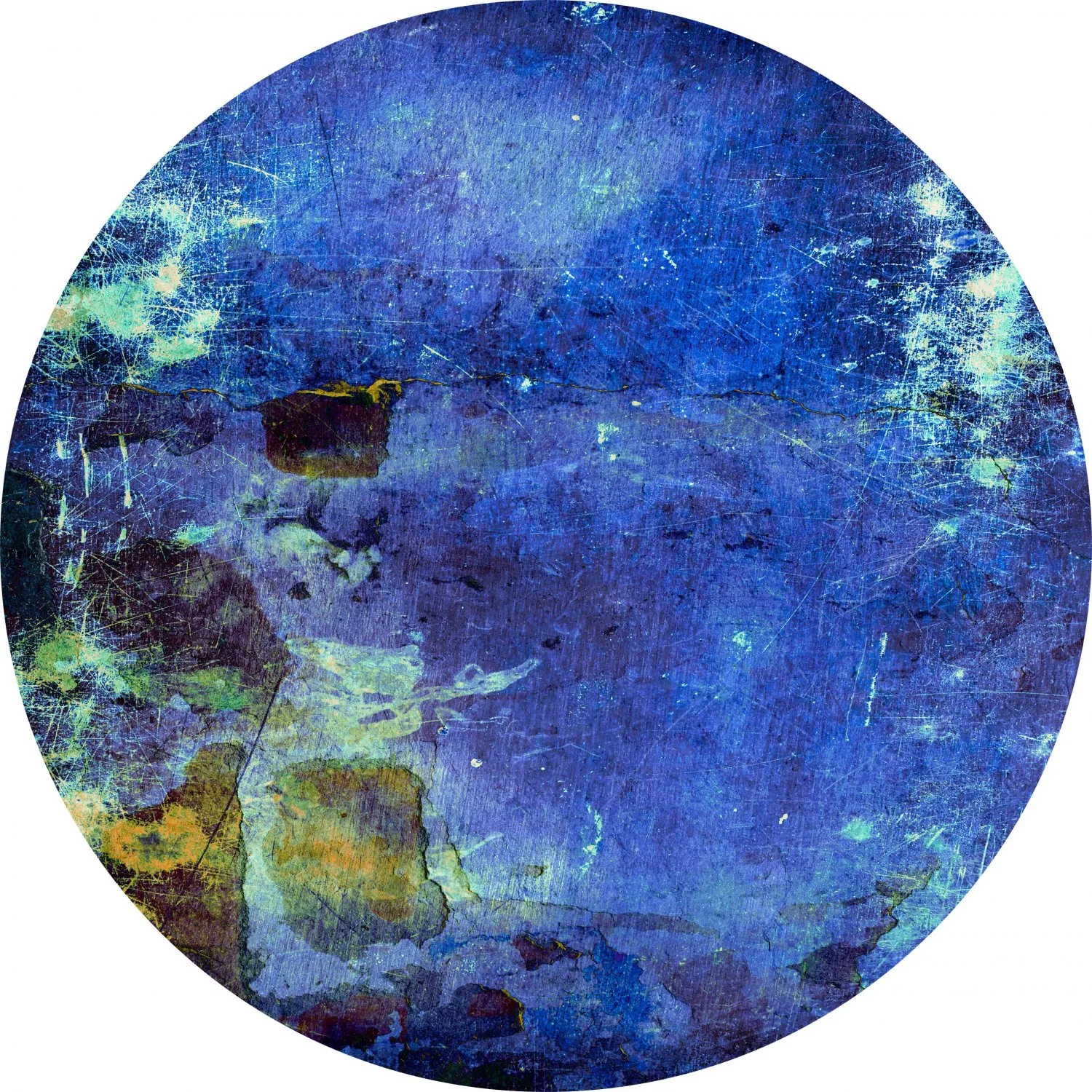 Tappeto rotondo - Gallo (blu)