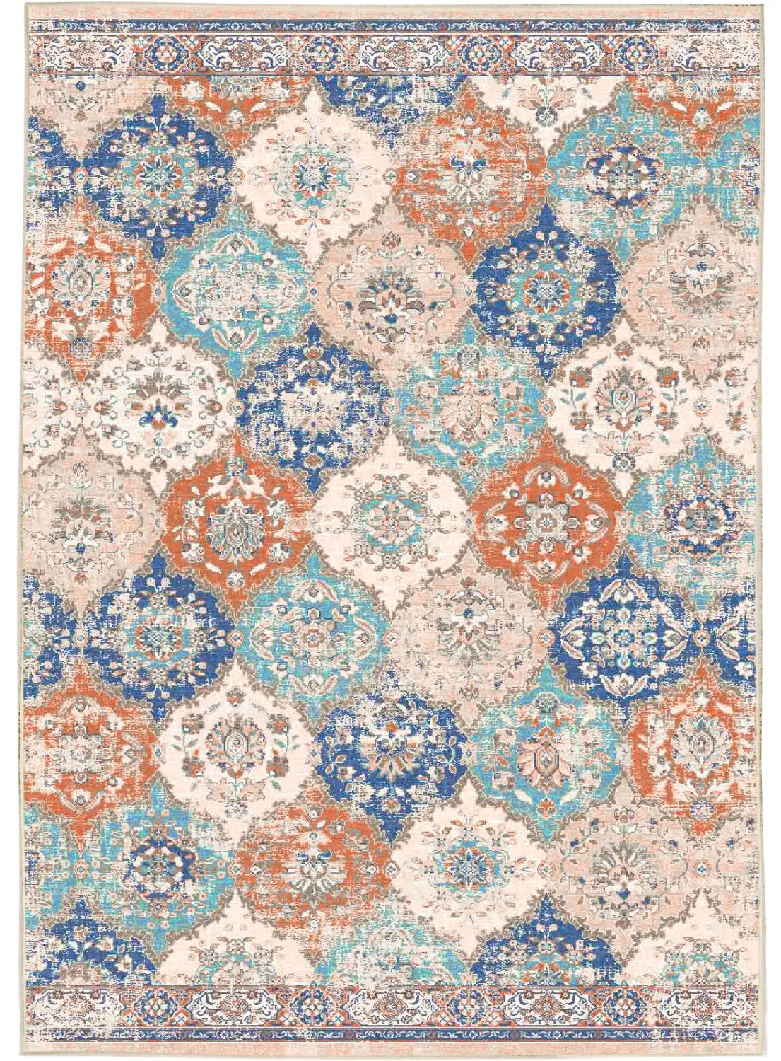 Tappeto Wilton - Bohemia (rosa/blu)