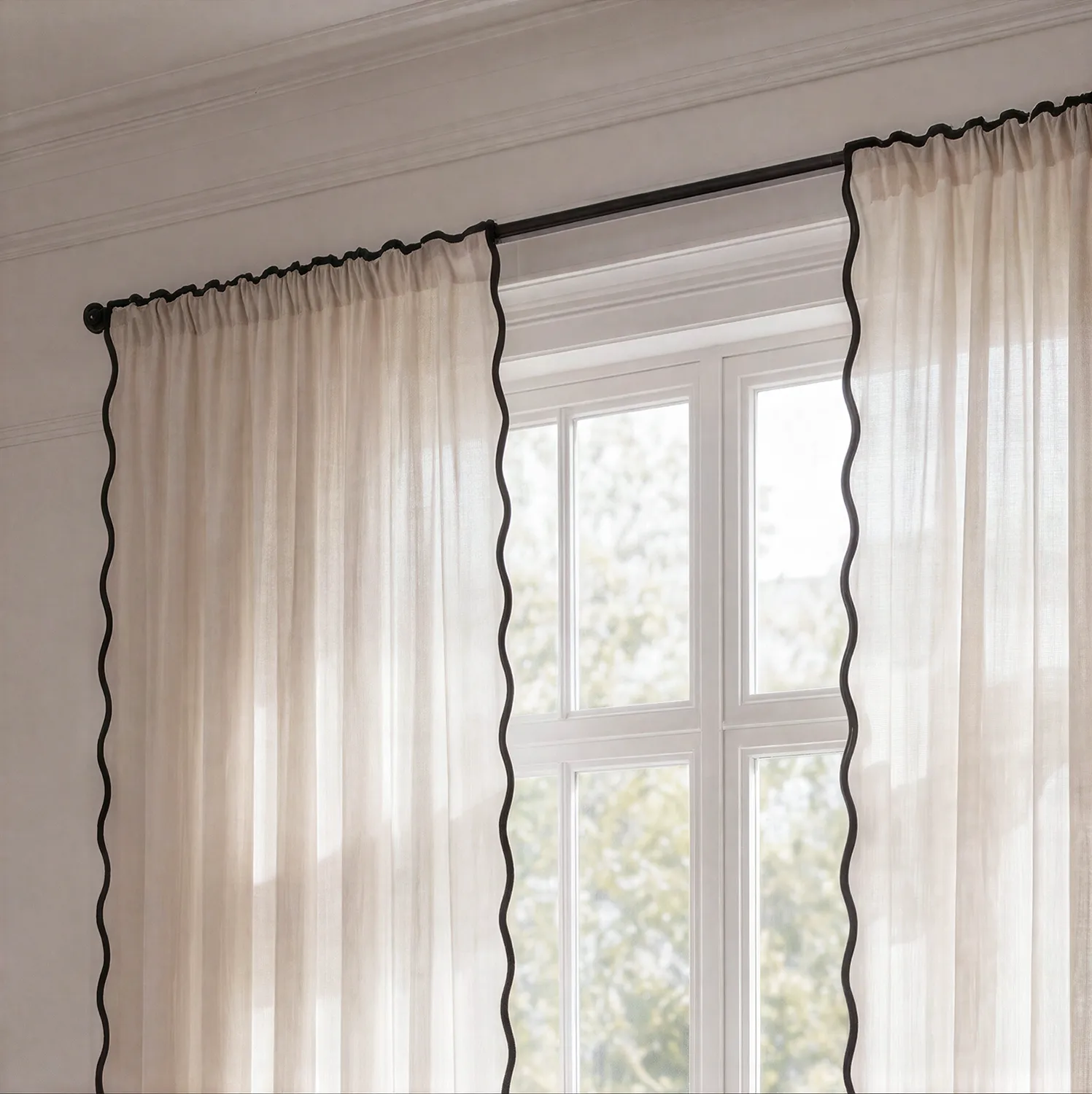 Set di 2 tende in cotone Yrsa (beige chiaro)