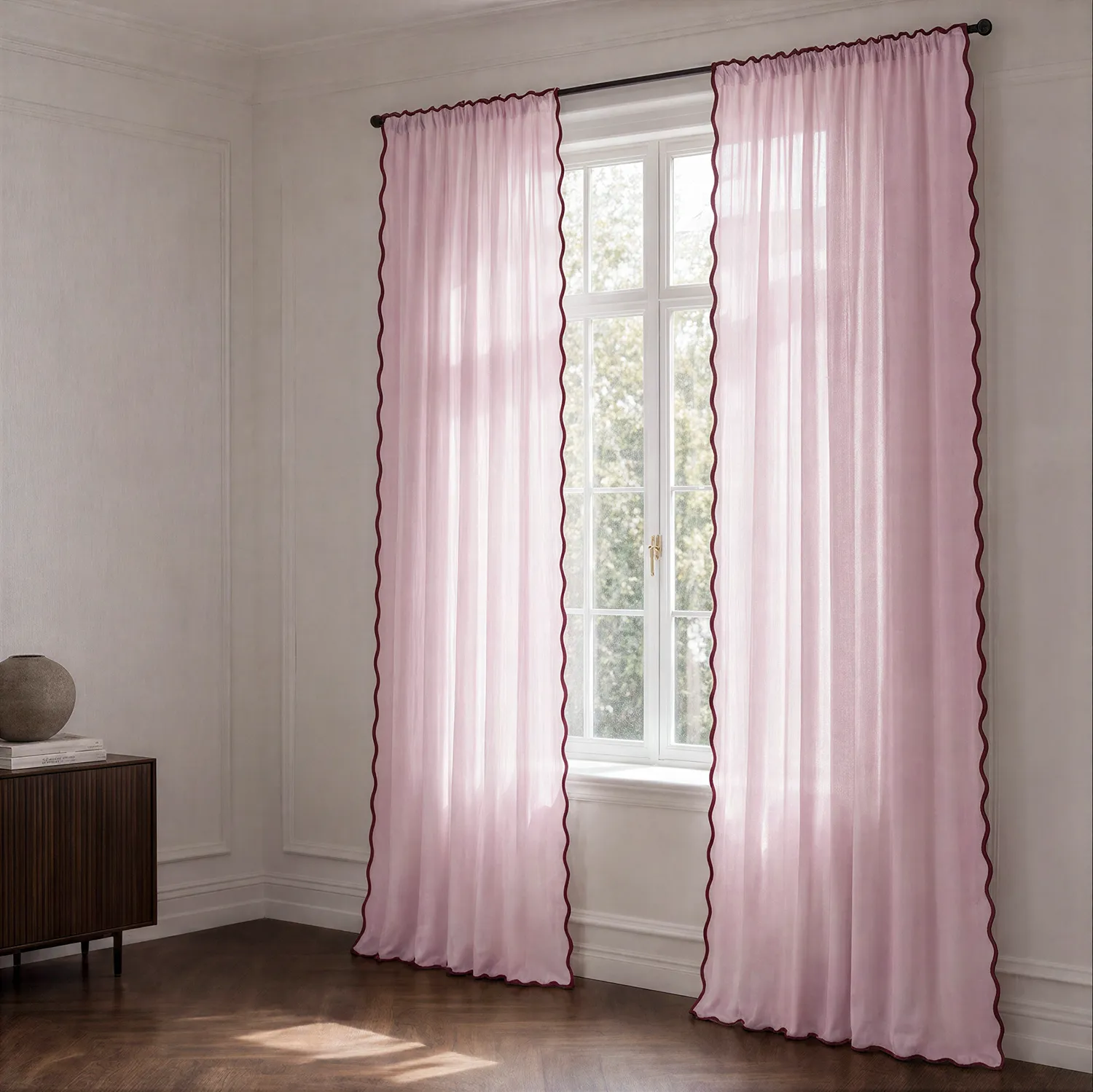Set di 2 tende in cotone Yrsa (rosa)