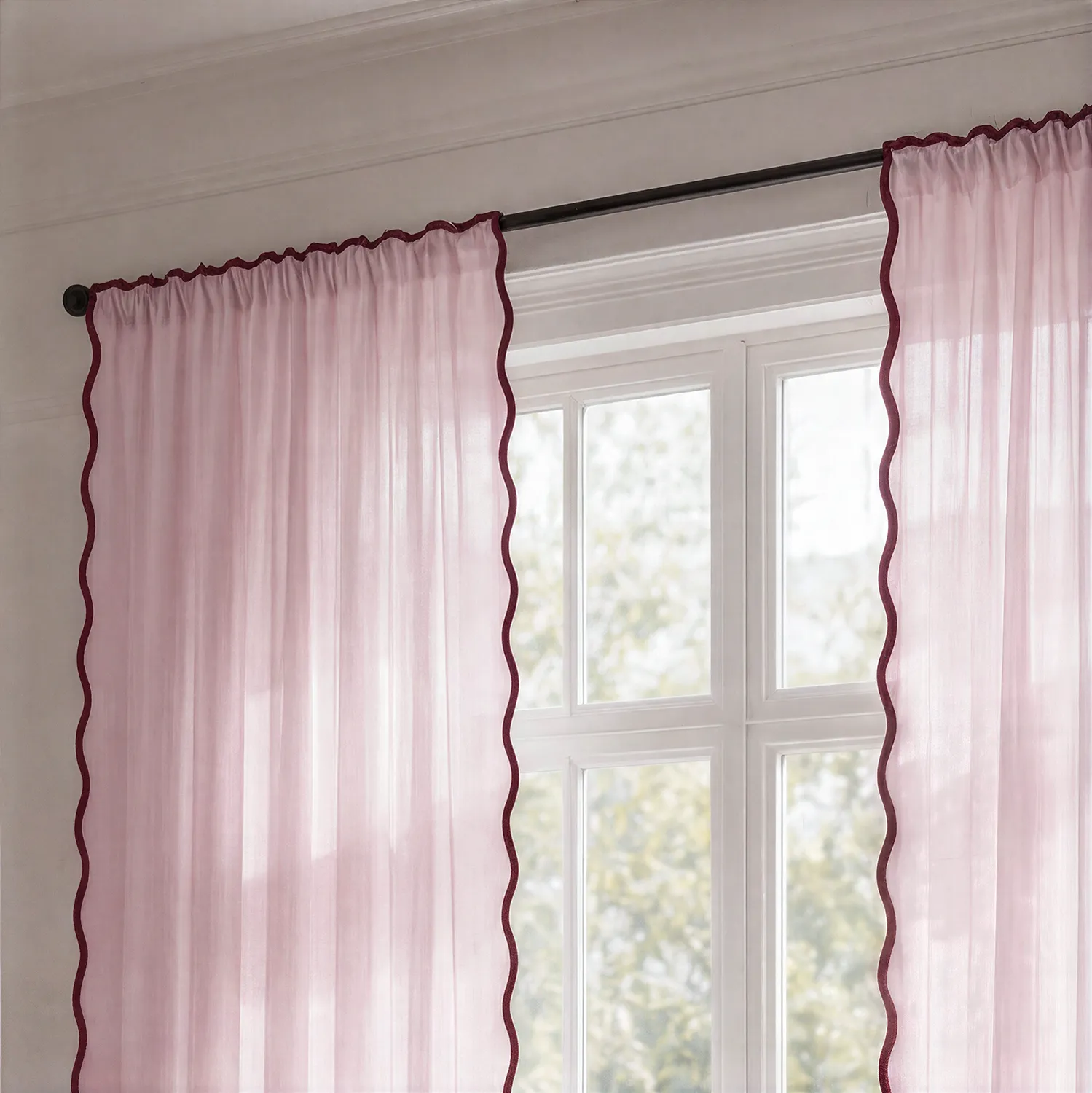 Set di 2 tende in cotone Yrsa (rosa)