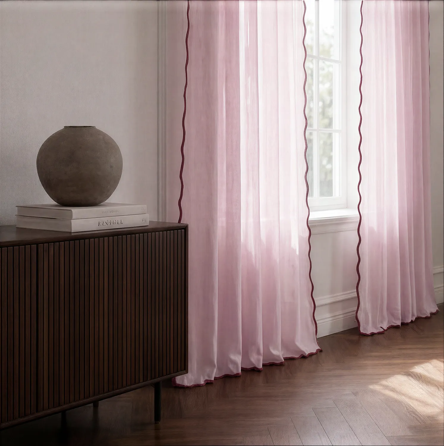 Set di 2 tende in cotone Yrsa (rosa)