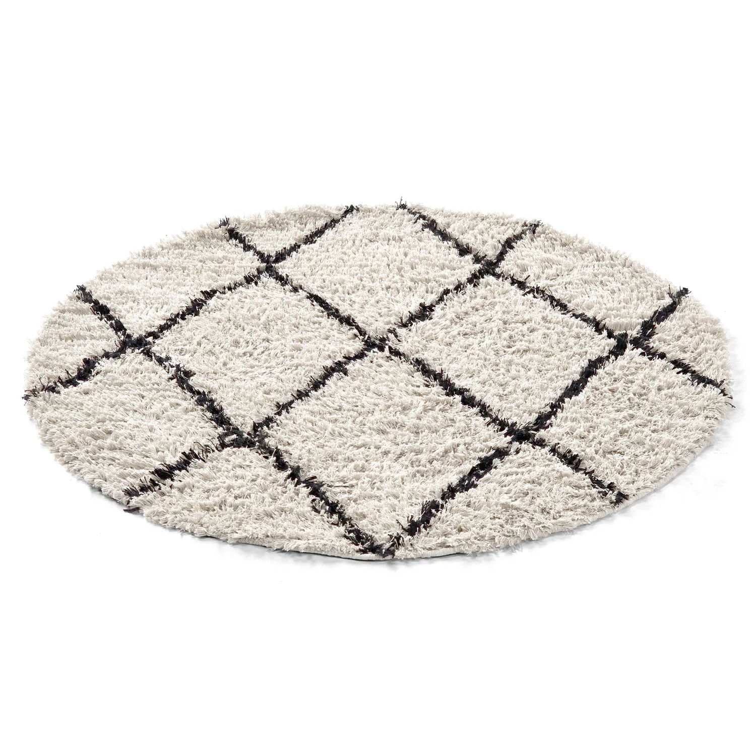 Tappeto rotondo - Alcott Natural Cotton Shaggy (bianco/nero)