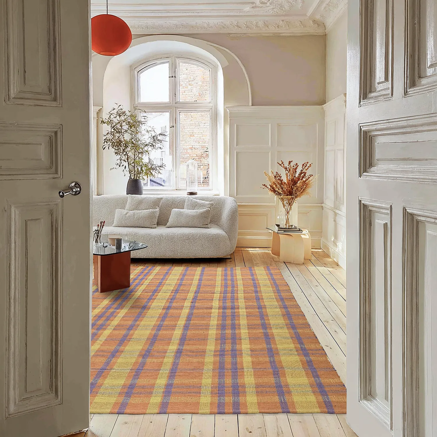 Tappeto di cotone - Husvik (corallo/multicolore)
