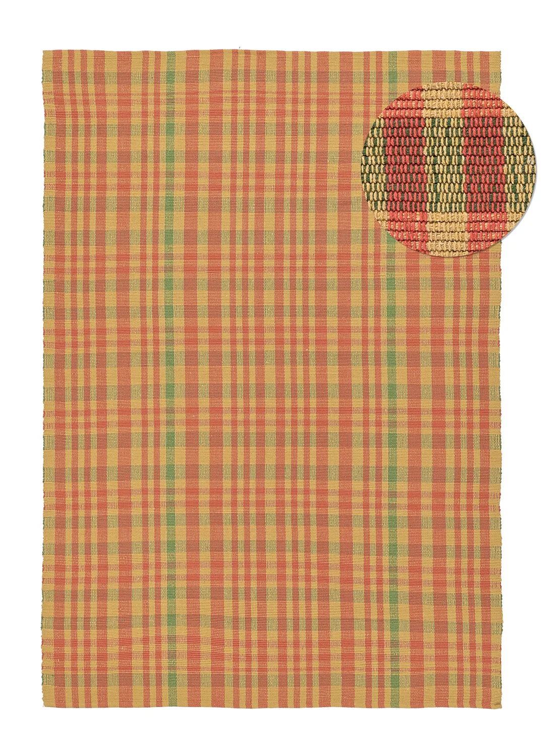 Tappeto di cotone - Husvik (senape/multicolore)