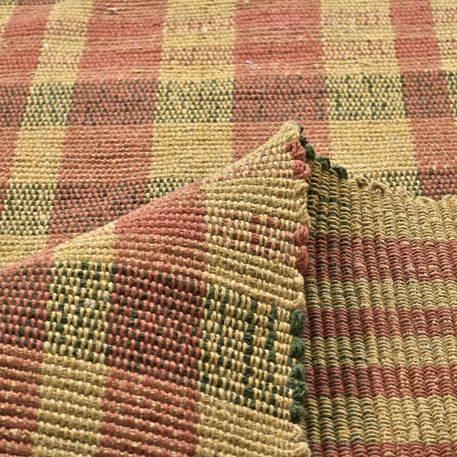 Tappeto di cotone - Husvik (senape/multicolore)
