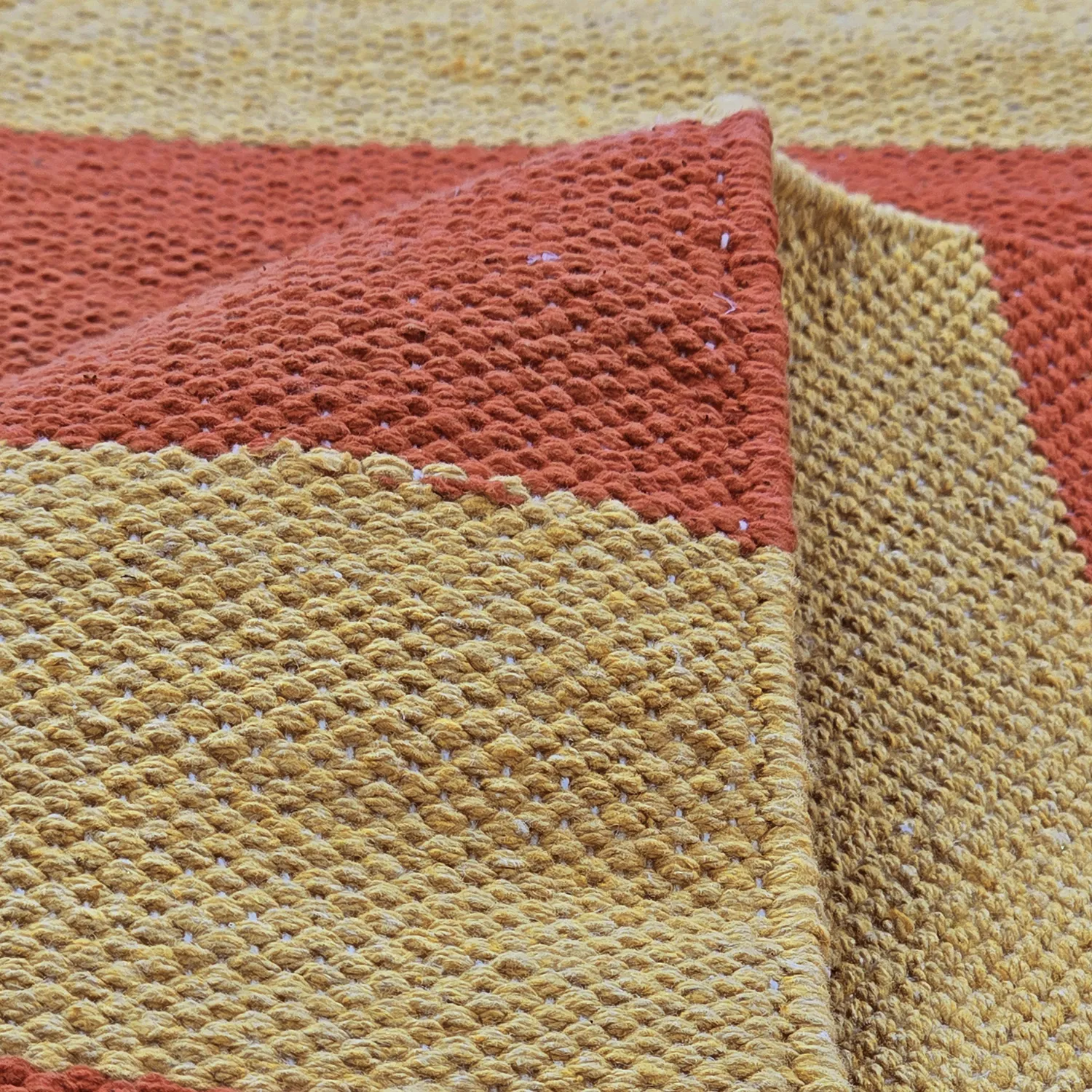 Tappeto di cotone - Nilo (giallo senape/terracotta)